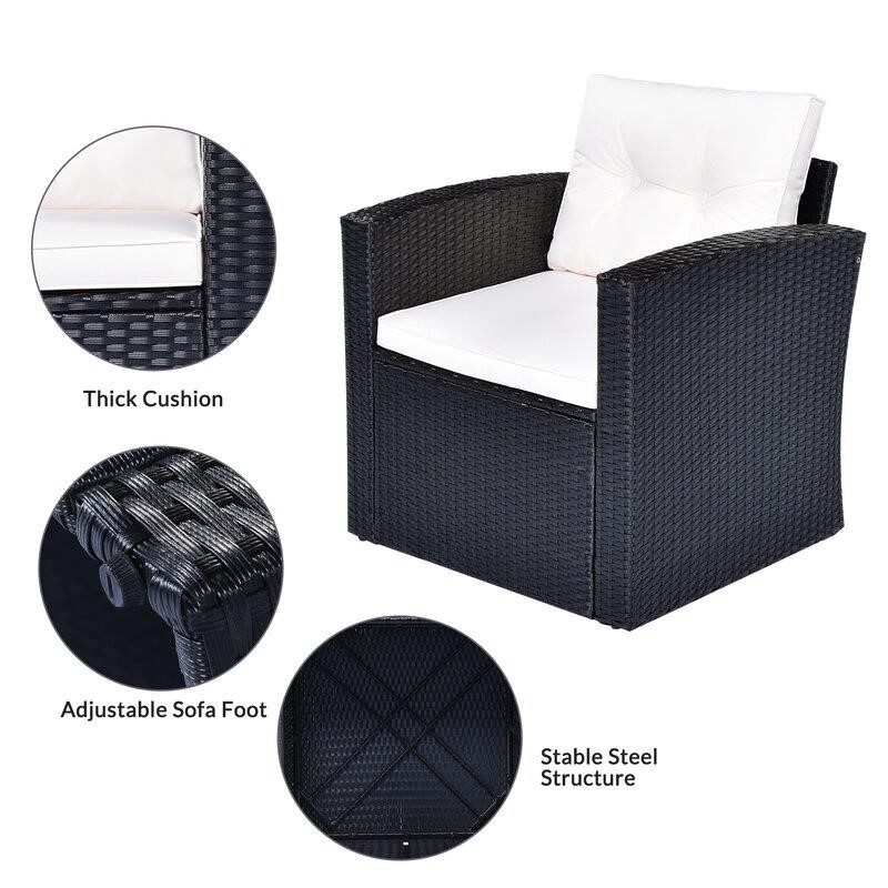 Jakye Wicker/Rattan 7 - Person Seating Group with Cushions