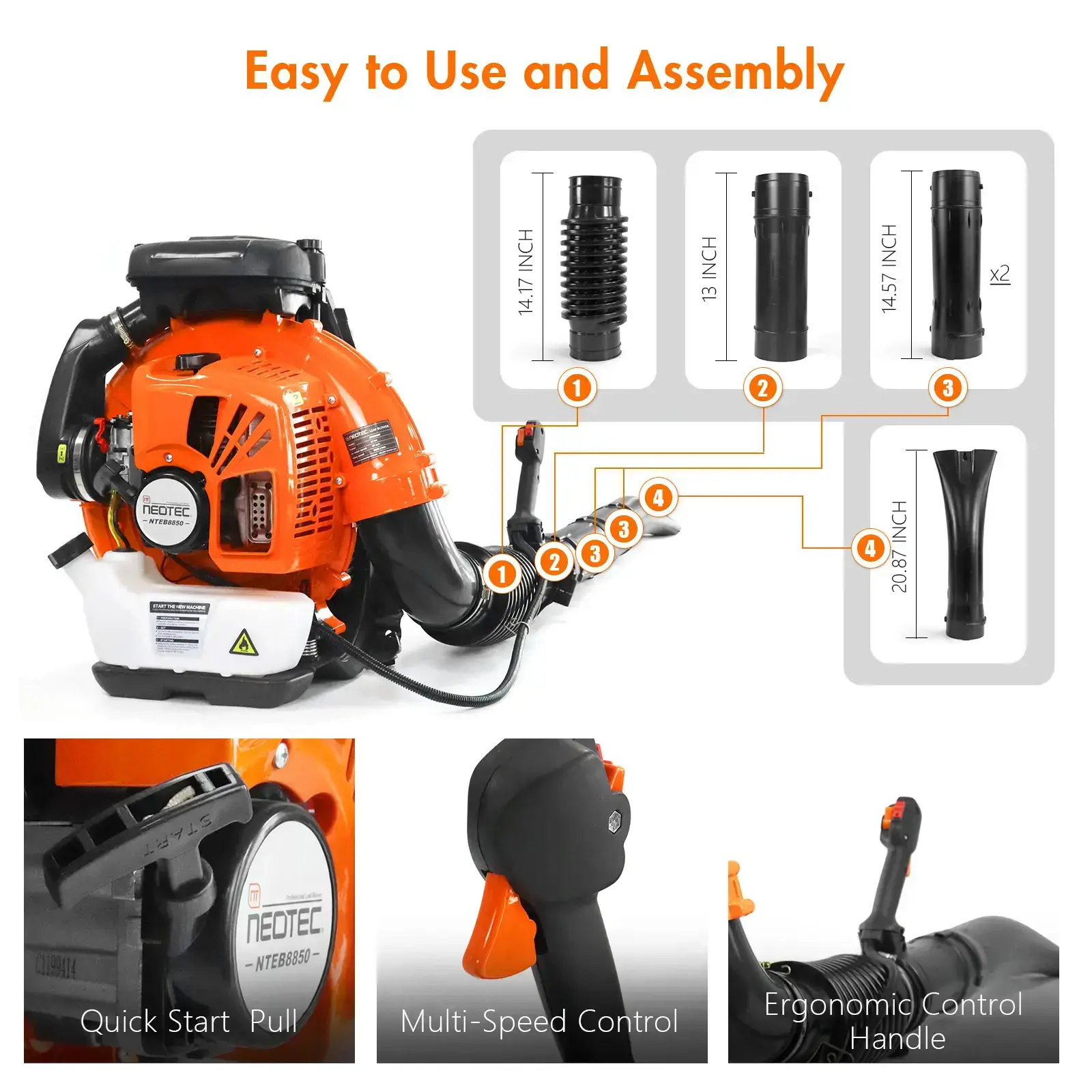 25.4CC & 52CC Gas Leaf Blower Combo - Powerful & Ergonomic