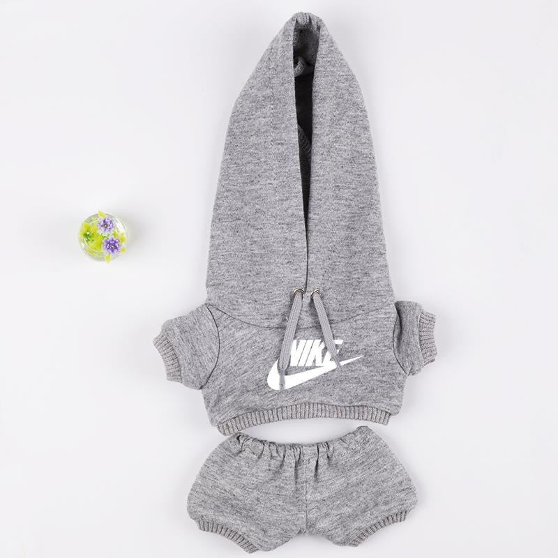 Pink Nike Hoodie 17cm Labubu Clothes Set(NO DOLL)  Accessories Suit Cute Clothes for Labubu Dress up Unique Style