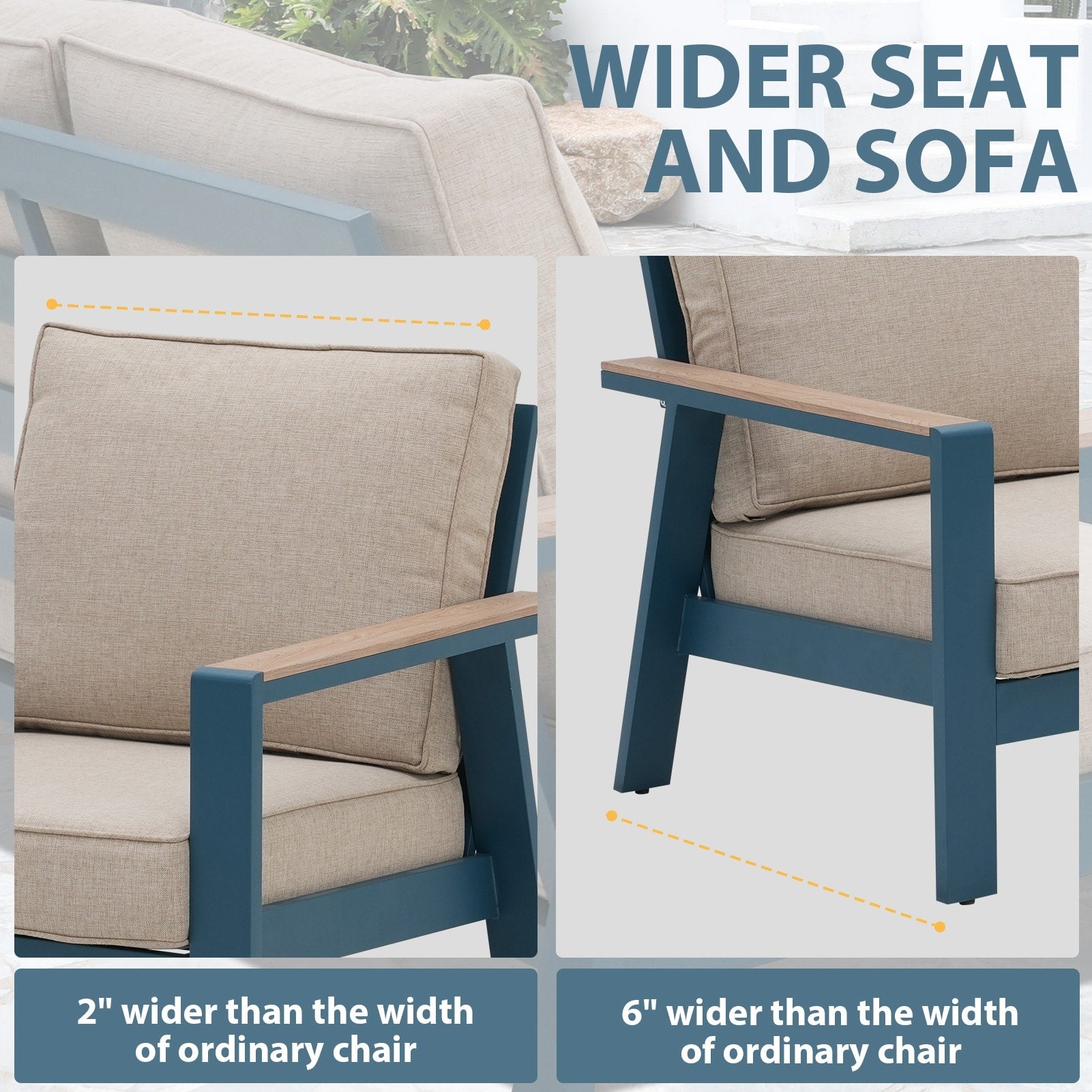 Zenova Aluminum Patio Conversation Sets,Outdoor Sofa Sets