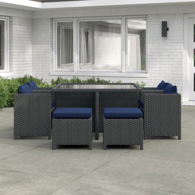 Tripp Square 6 - Person 52.5'' Long Dining Set with Cushions