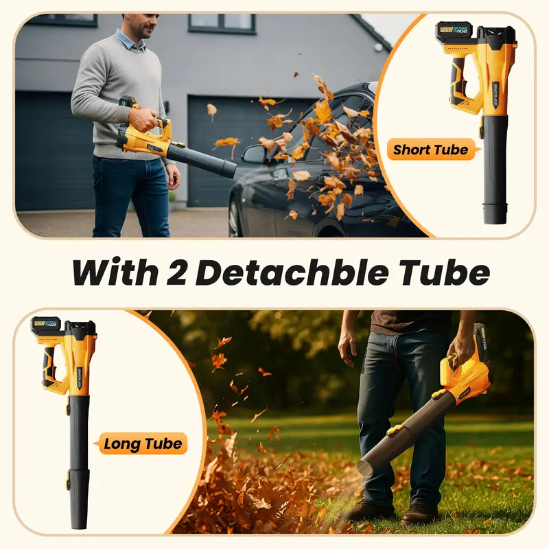 Cordless Handheld Leaf Blower  Powerful Electric Model with 6 Adjustable Wind Speeds