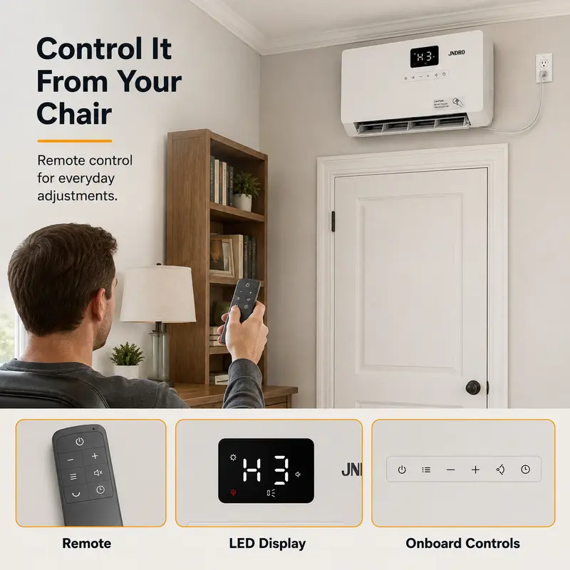 Smart Wall Heater 1500W Fast Heating Electric Space Heater for Indoor Use