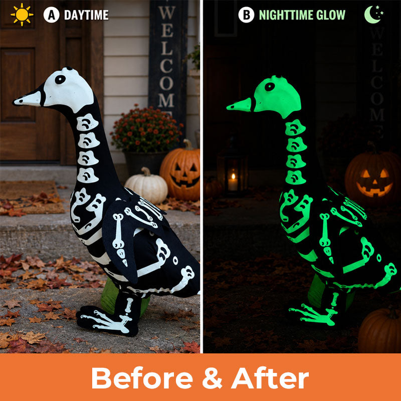 Halloween Luminous Skeleton Goose Porch Decor Costume