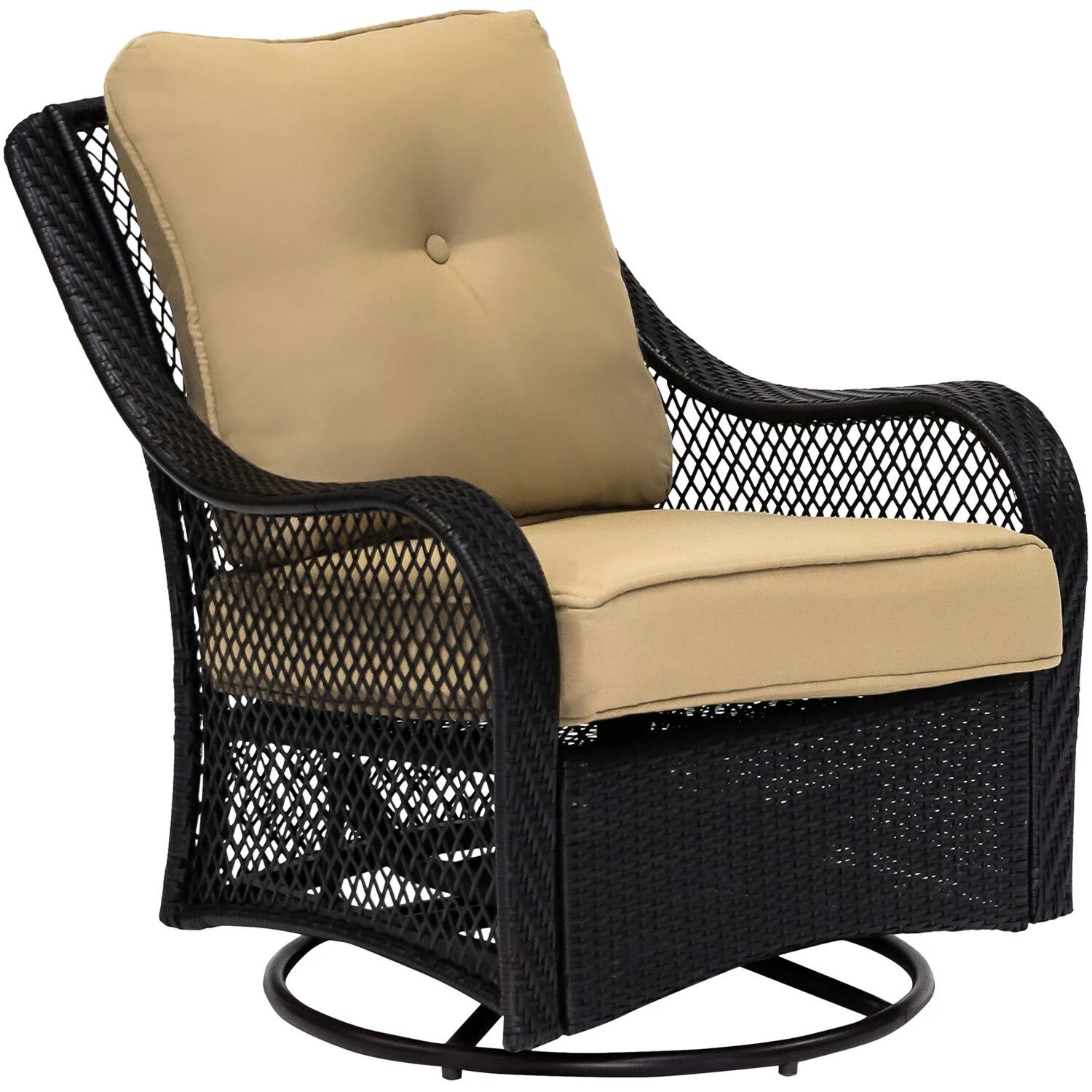 Orleans 5-Piece Fire Pit Chat Set with 4 Woven Swivel Gliders and 26 Inch Square Fire Pit Table, Autumn Berry