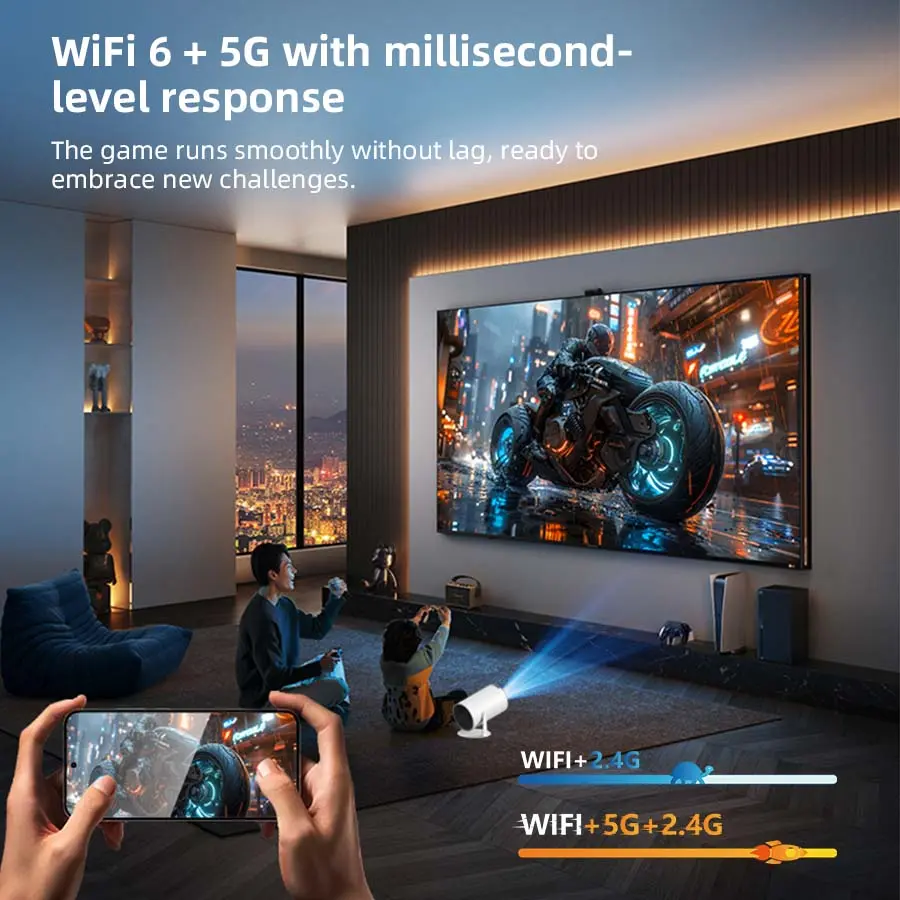 Mini Projector HY300 300ANSI Android 12 4K Decoding
