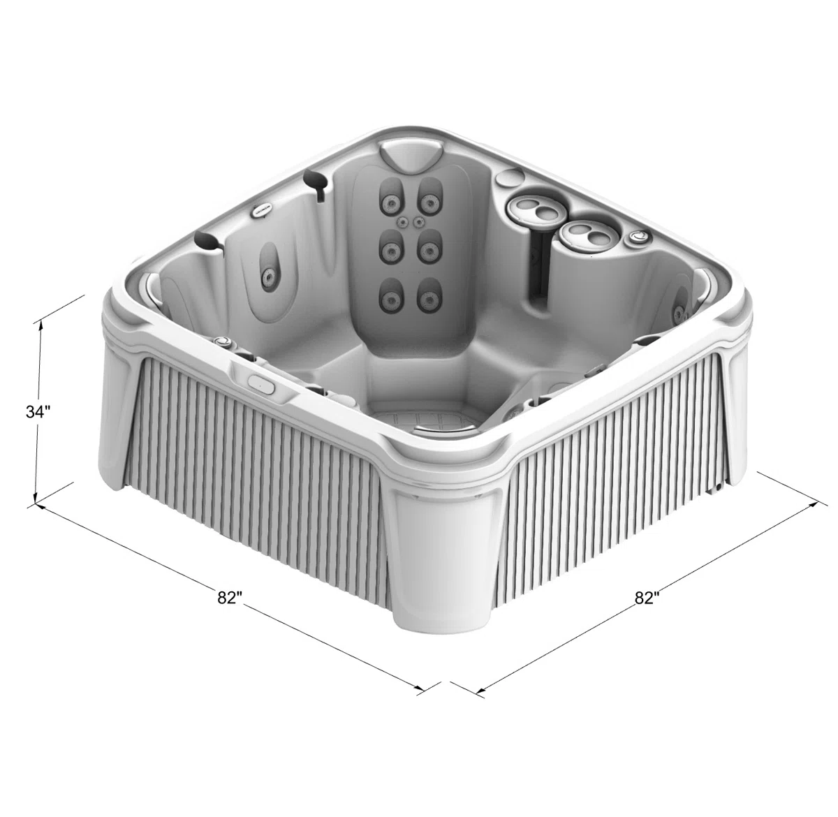 DayDream 3500 Ensemble 7-Person 35-Jet Plug & Play Hot Tub with Ozonator AR4-HU2-WTBE