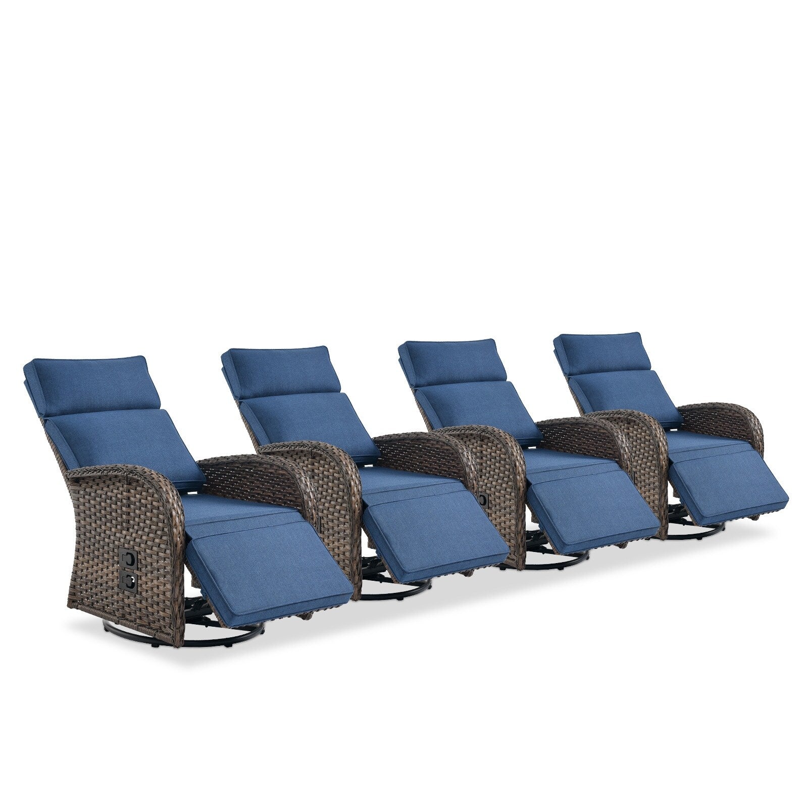 Pocassy Reclining Patio Chair with Adjustable Backrest