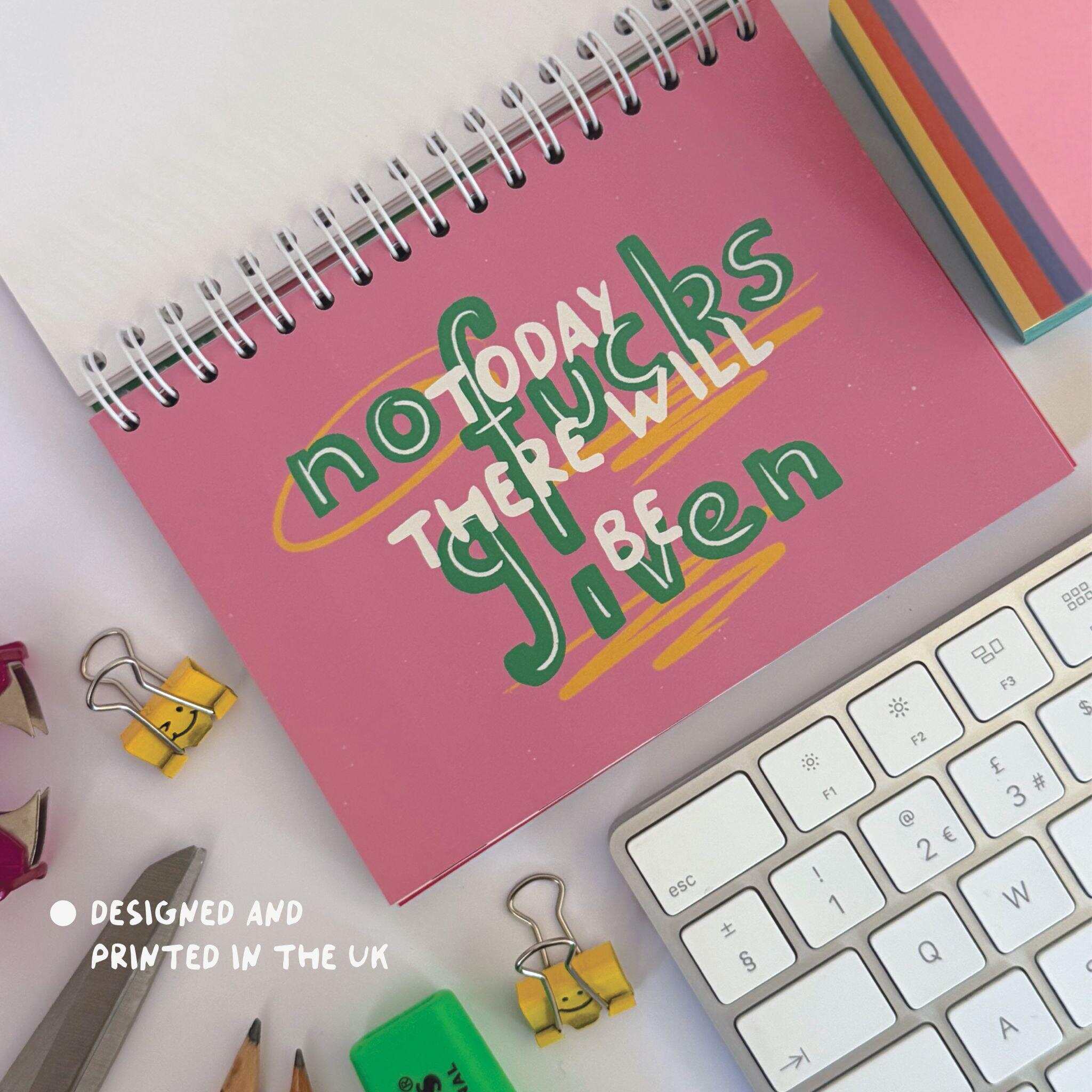 Sweary Affirmation Desk Flip Chart Desk Pad Book | 52 Weeks of Positive F*cking Vibes