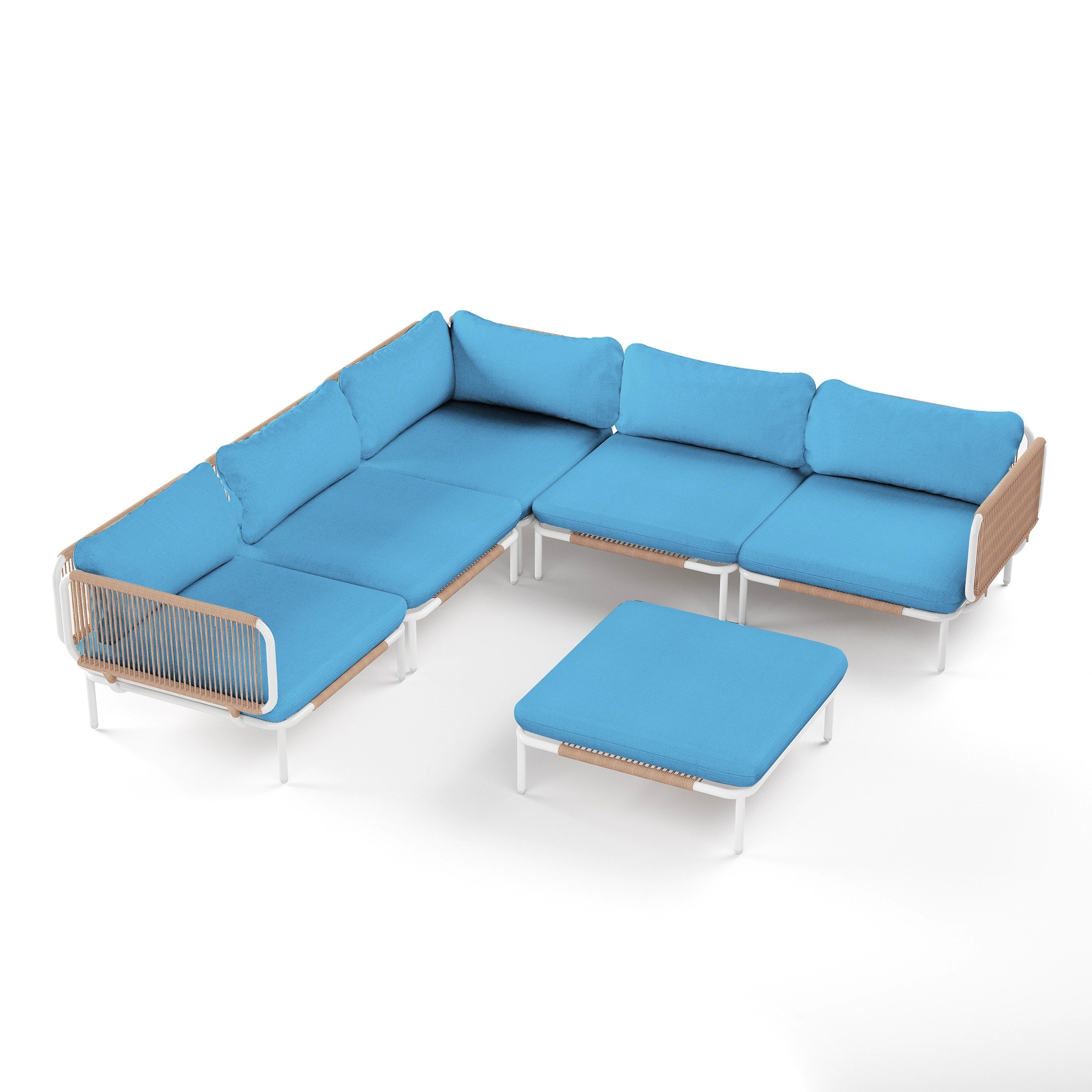 Outdoor Cushioned Sectional Sofa Chat Set Patio Furniture Conversation Set, Free Combination
