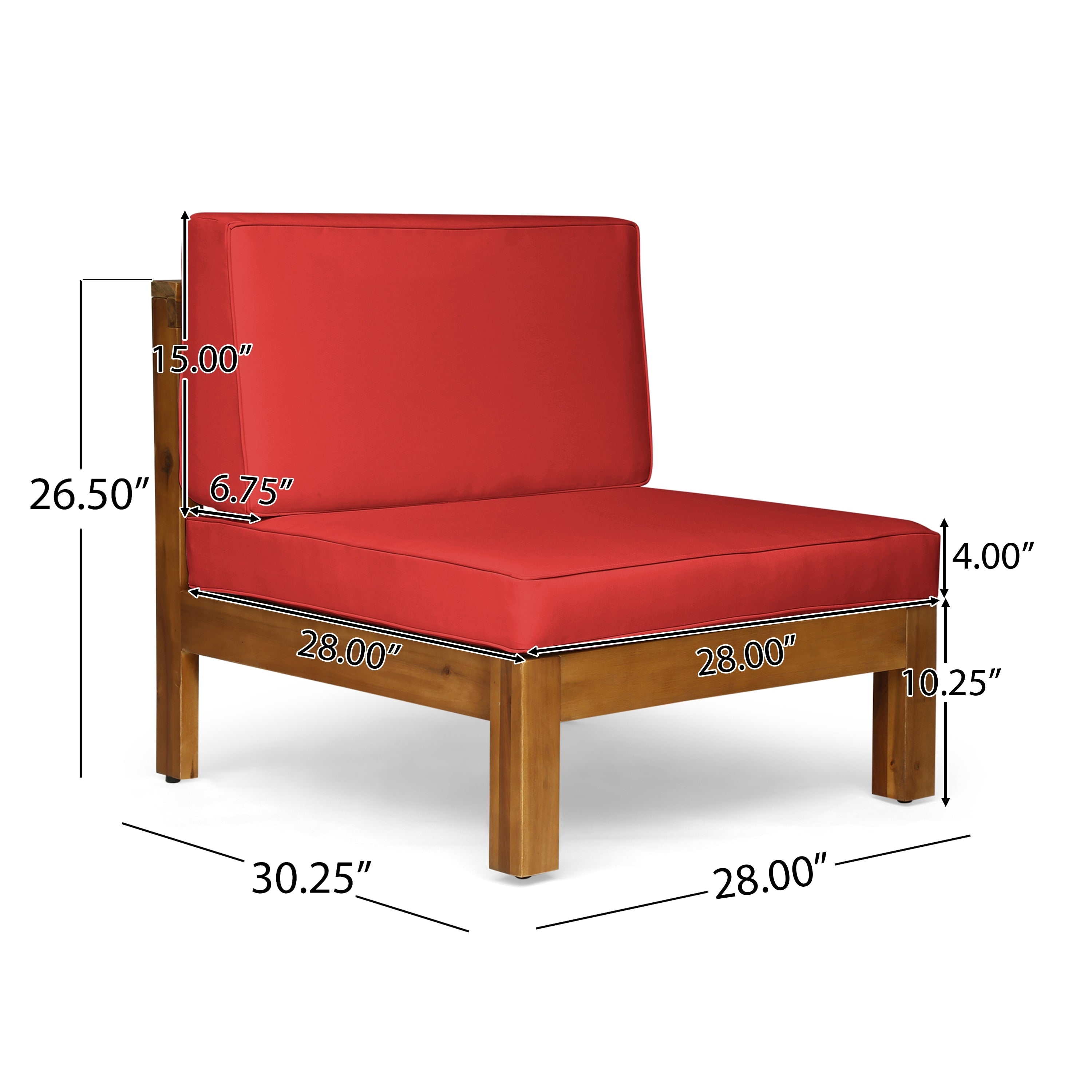 Brava Acacia Wood Outdoor Sectional Sofa by Christopher Knight Home