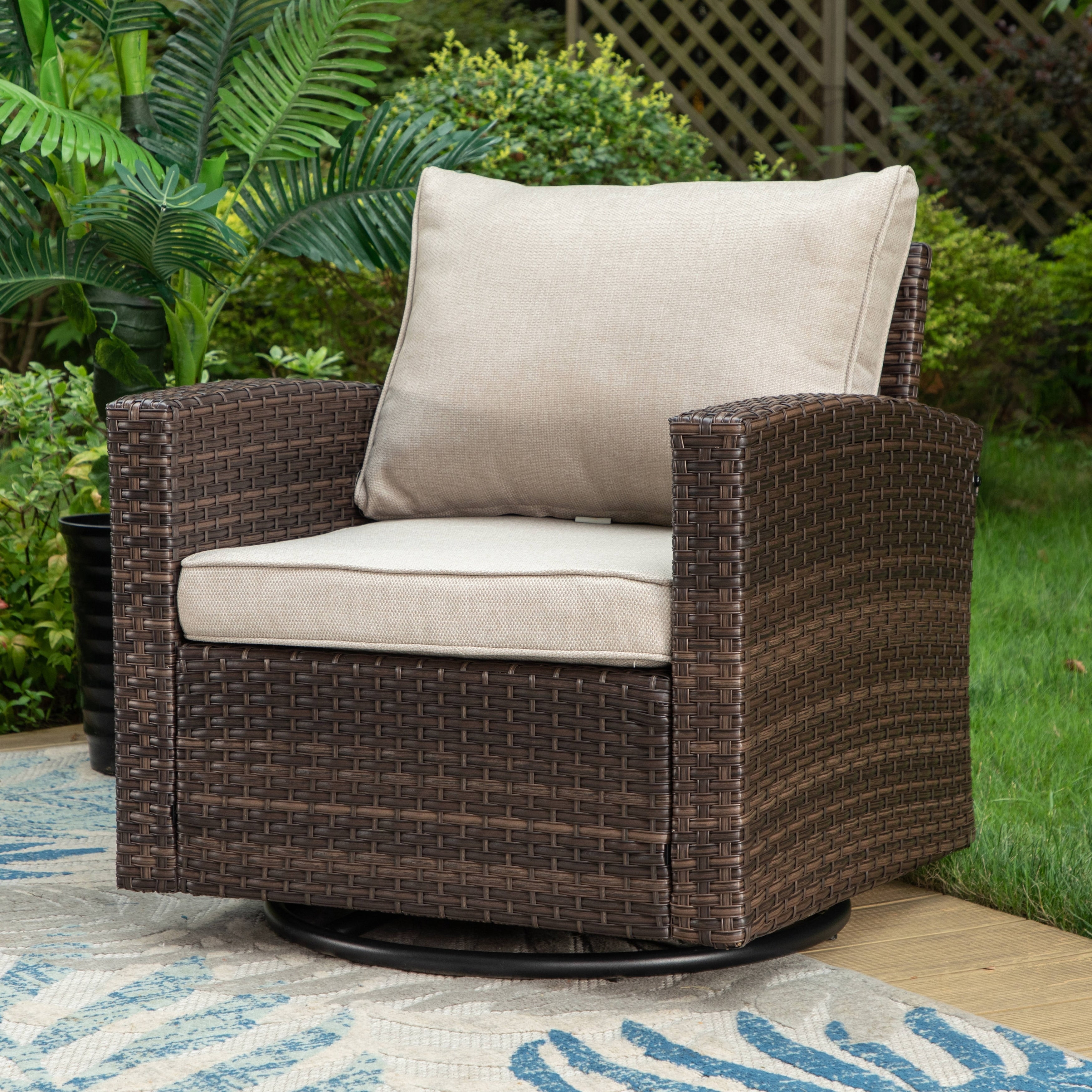 5/9-Seat Patio Furniture Wicker Rattan Outdoor Deep Seating Sectional Sofa Large Conversation Set