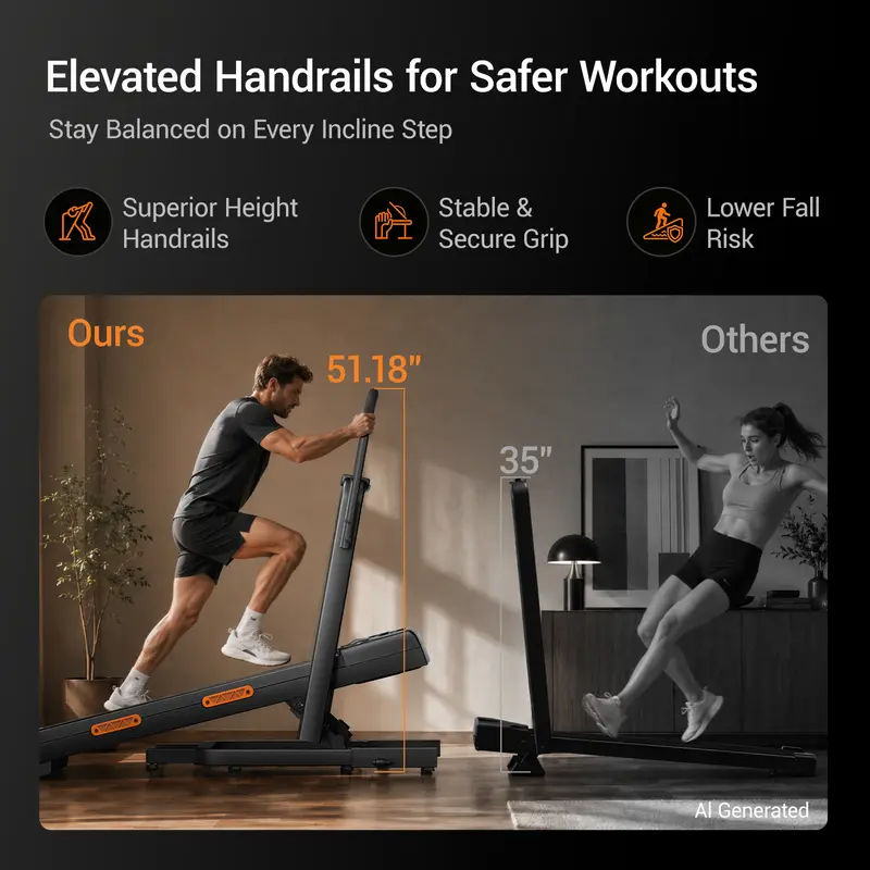 🔥Last Chance Sale🔥Walking Pad Treadmill 30% Incline Foldable