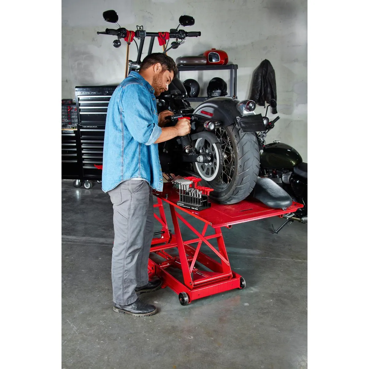 Motorcycle Lift 1000 LB (1/2 Ton) Capacity Lift ATV Lift Bike Stand Jack Table