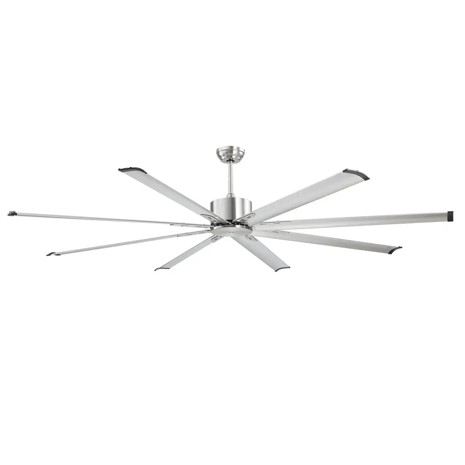 84 Inch Flush Mount Ceiling Fan No Light, 6-Speed Remote Control, Aluminum 8 Blades Reversible DC Motor, Modern Low Profile Fan for Indoor & Outdoor Bedroom Living Room Patio Brushed Nickel