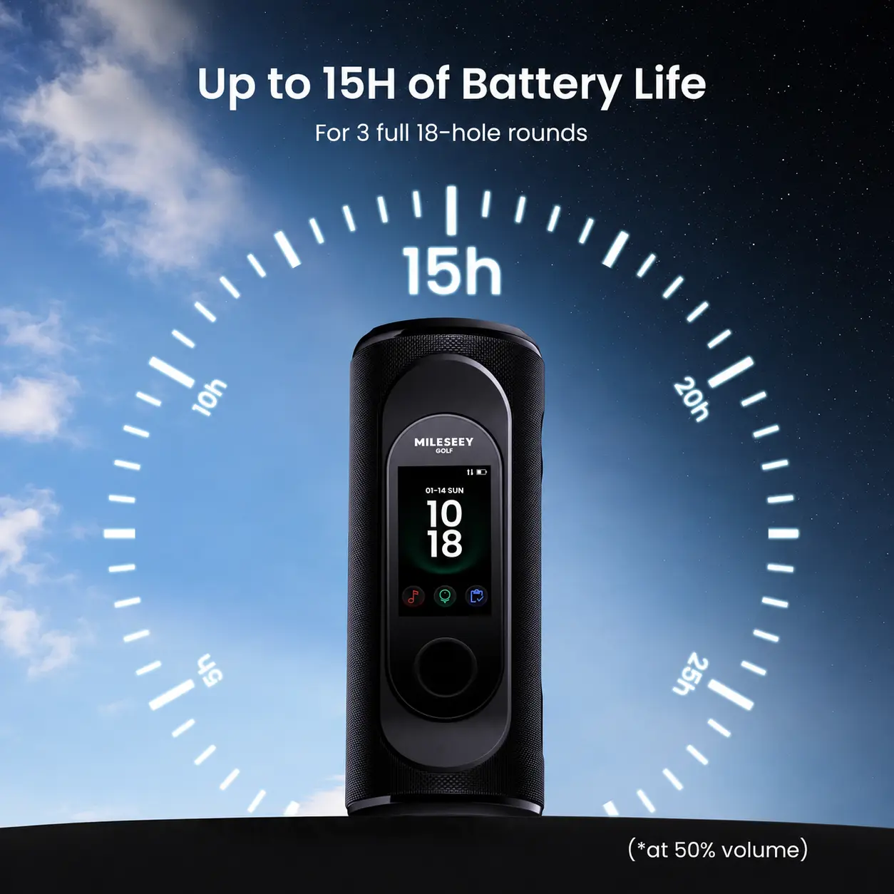 Golf GPS Rangefinder Speaker with Touchscreen