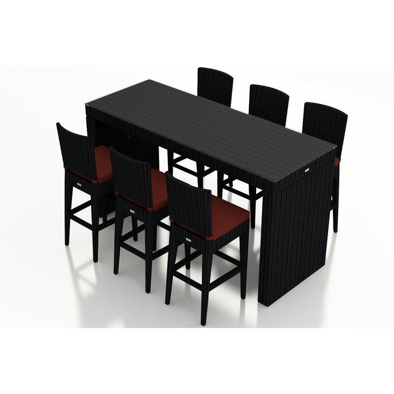 Azariah 78.5'' Long Bar Height Dining Set with Cushions