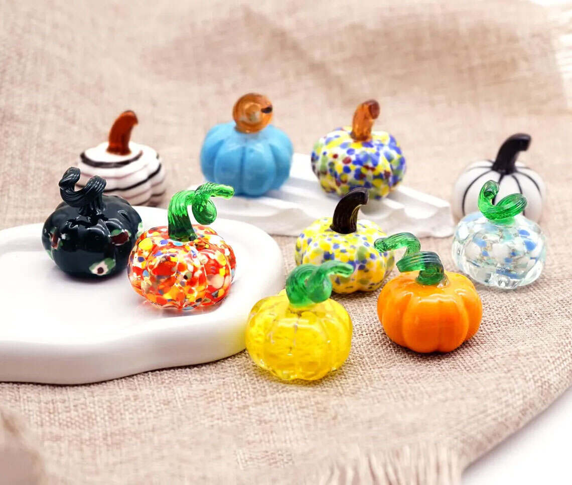 Handmade Glass Pumpkin Figurine