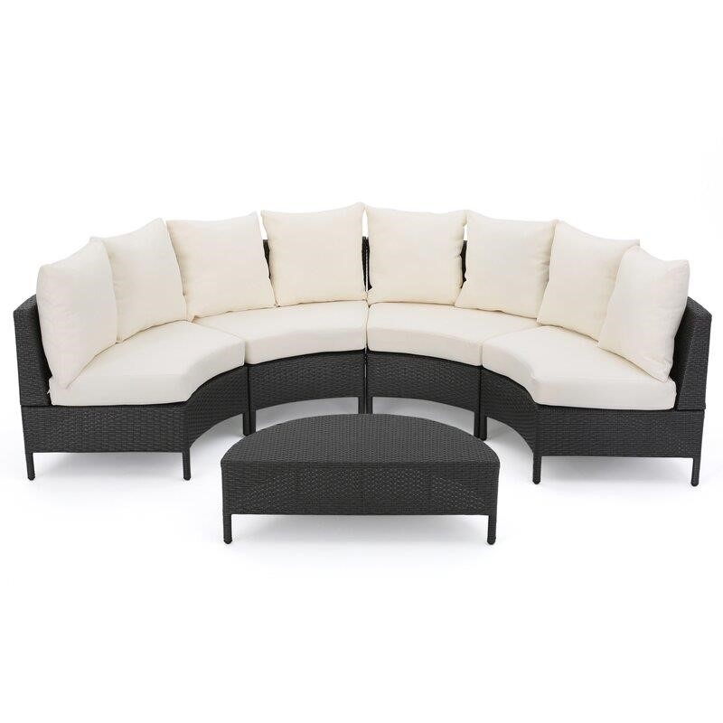 Dowd Wicker/Rattan 4 - Person Seating Group with Cushions
