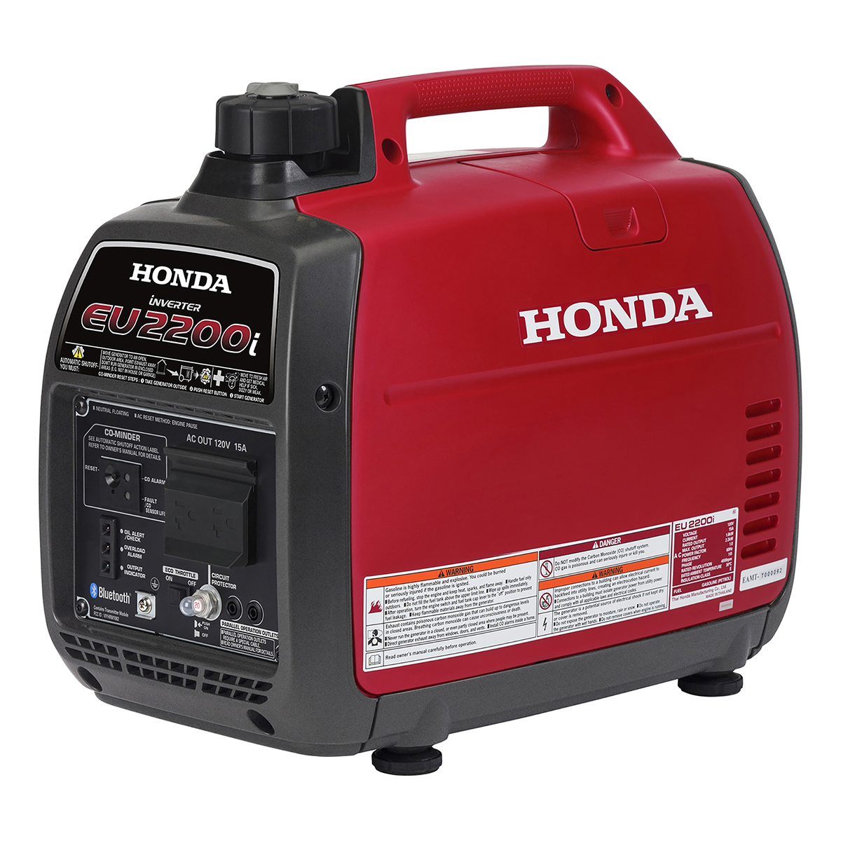 2200-Watt Remote Stop/Recoil Start Bluetooth Super Quiet Gasoline Powered Inverter Generator with Advanced CO Shutdown