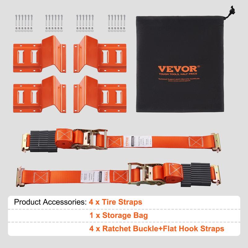 4-Pack Polyester Ratchet Tie Down Straps 2x120