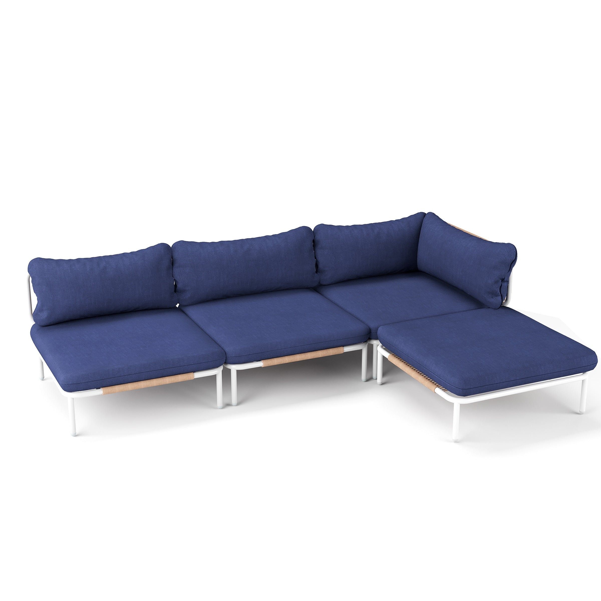Outdoor Cushioned Sectional Sofa Chat Set Patio Furniture Conversation Set, Free Combination