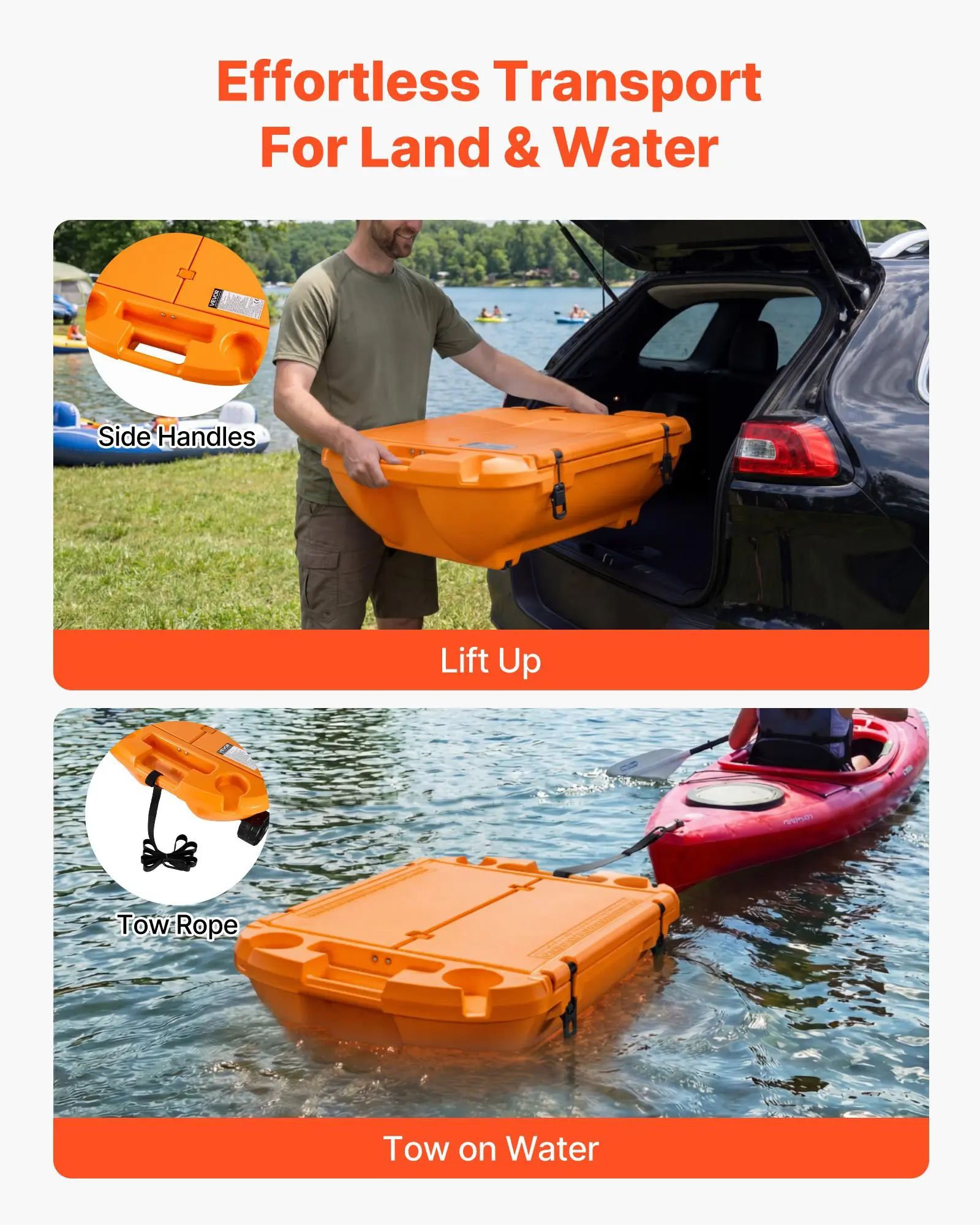 🔥 Summer Deal | 40QT Floating Cooler with Dry Storage & Tow Rope