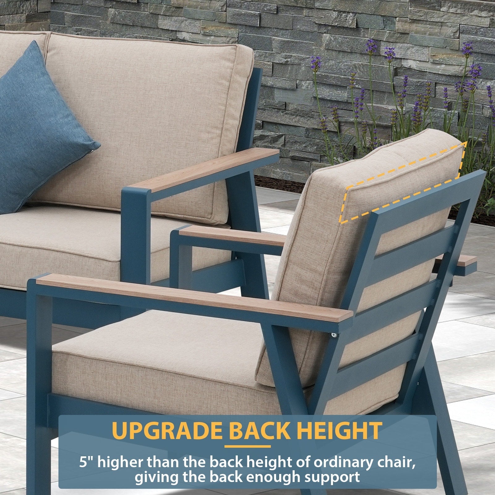 Zenova Aluminum Patio Conversation Sets,Outdoor Sofa Sets