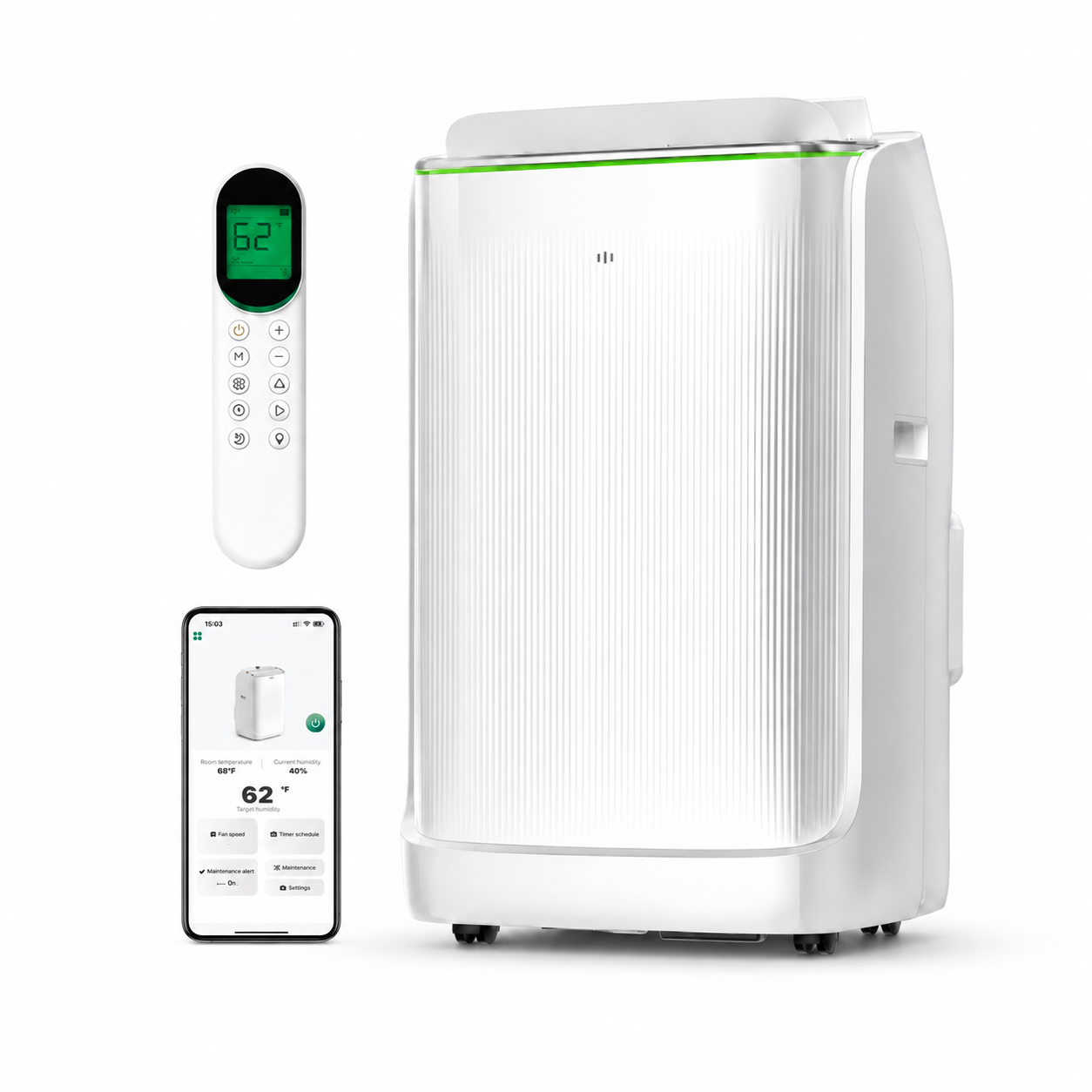 🔥Clearance Sale🔥14,000 BTU Dual Hose Portable AC – Smart Inverter Cooling for Rooms Up to 500 sq.