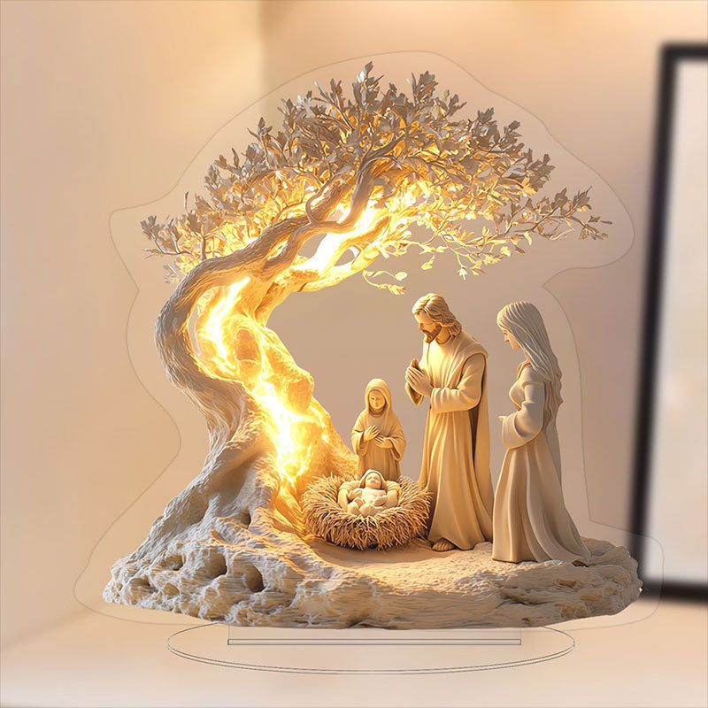 Acrylic sheet 2D Jesus Tree of Life Newborn Desktop Decoration  Acrylic sheet 2D