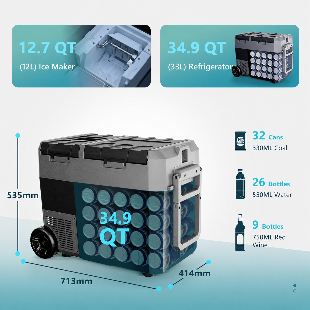 🔥 Limited-Time Deal | 48QT Portable Electric Cooler with Built-In Ice Maker