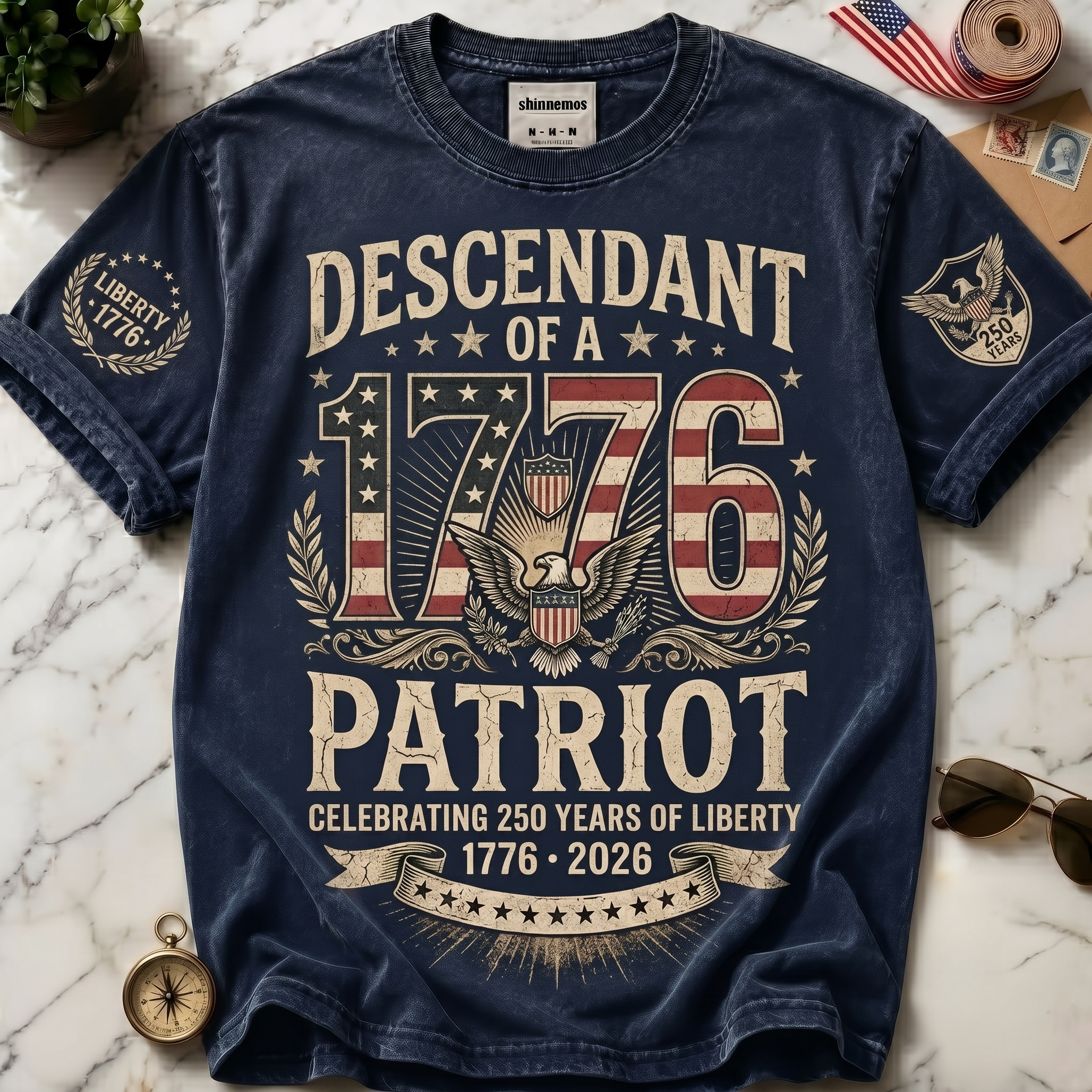 Descendant of 1776 Patriot Vintage T-shirt