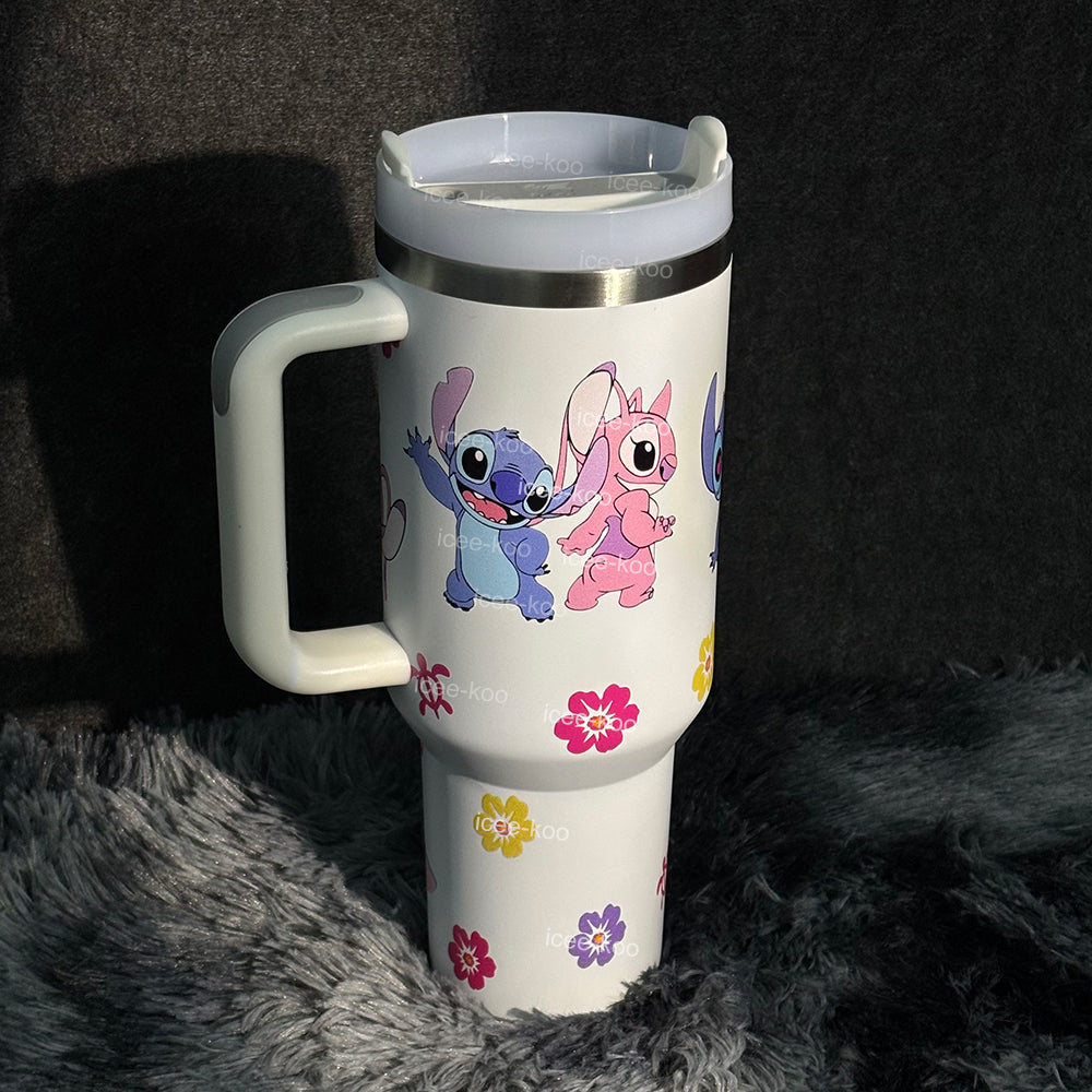40oz Blue Happy Stitch Tumbler 🚢Free Shipping🚢
