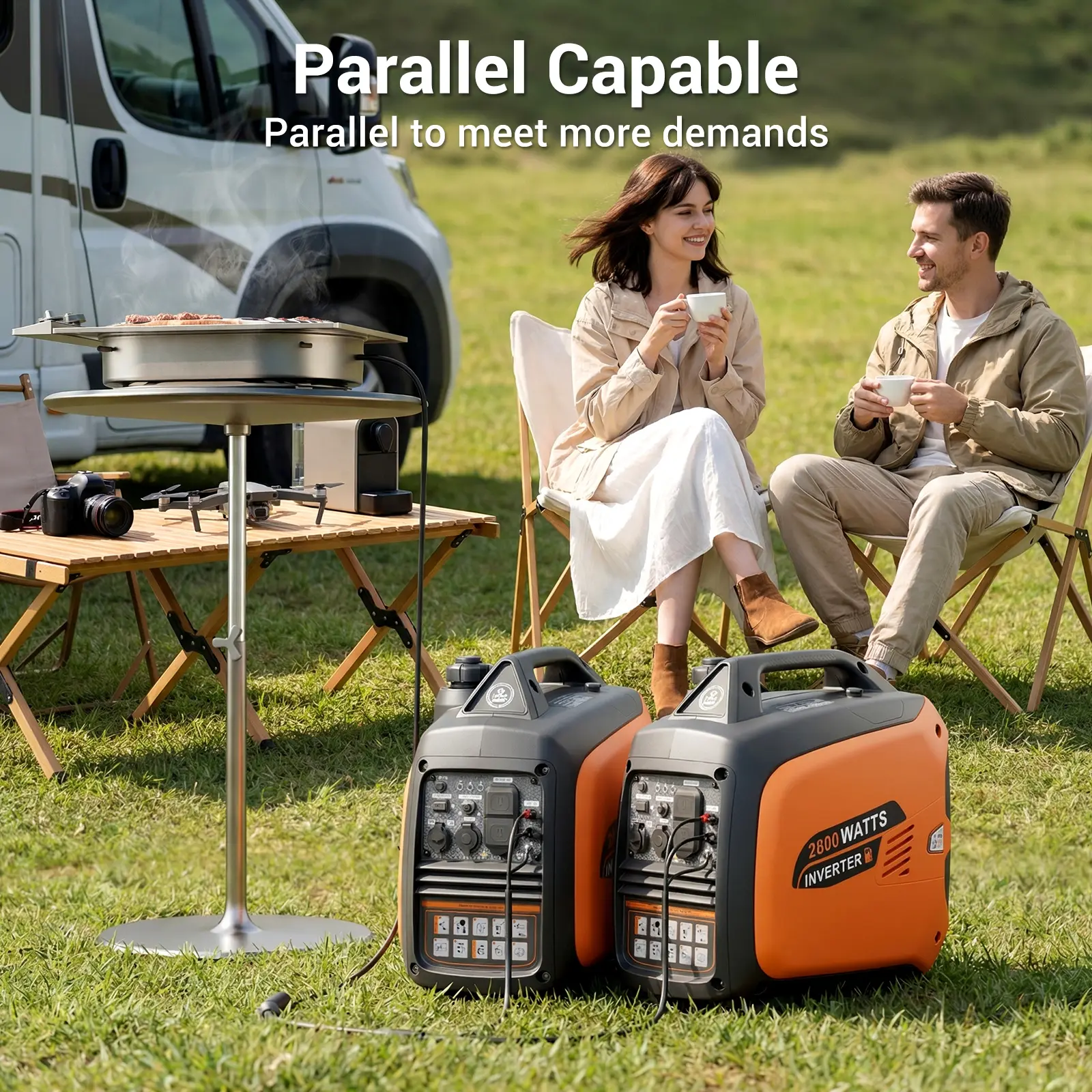 2800W Portable Inverter Generator for Home Backup, Quiet 58 dBA