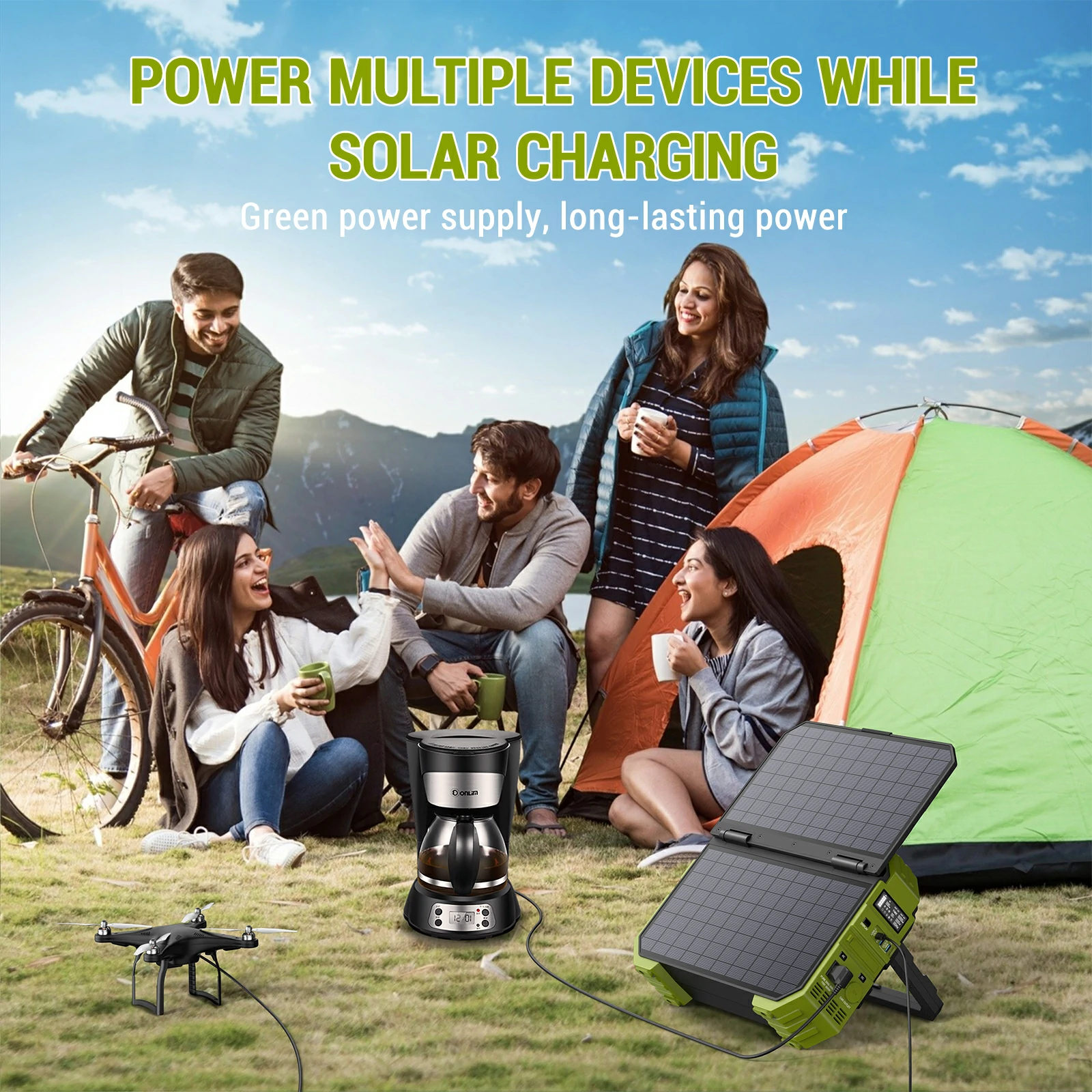 💥Limited Availability💥Buy 1 Get 1 Free💥Portable Power Station with Built-in Solar Panel