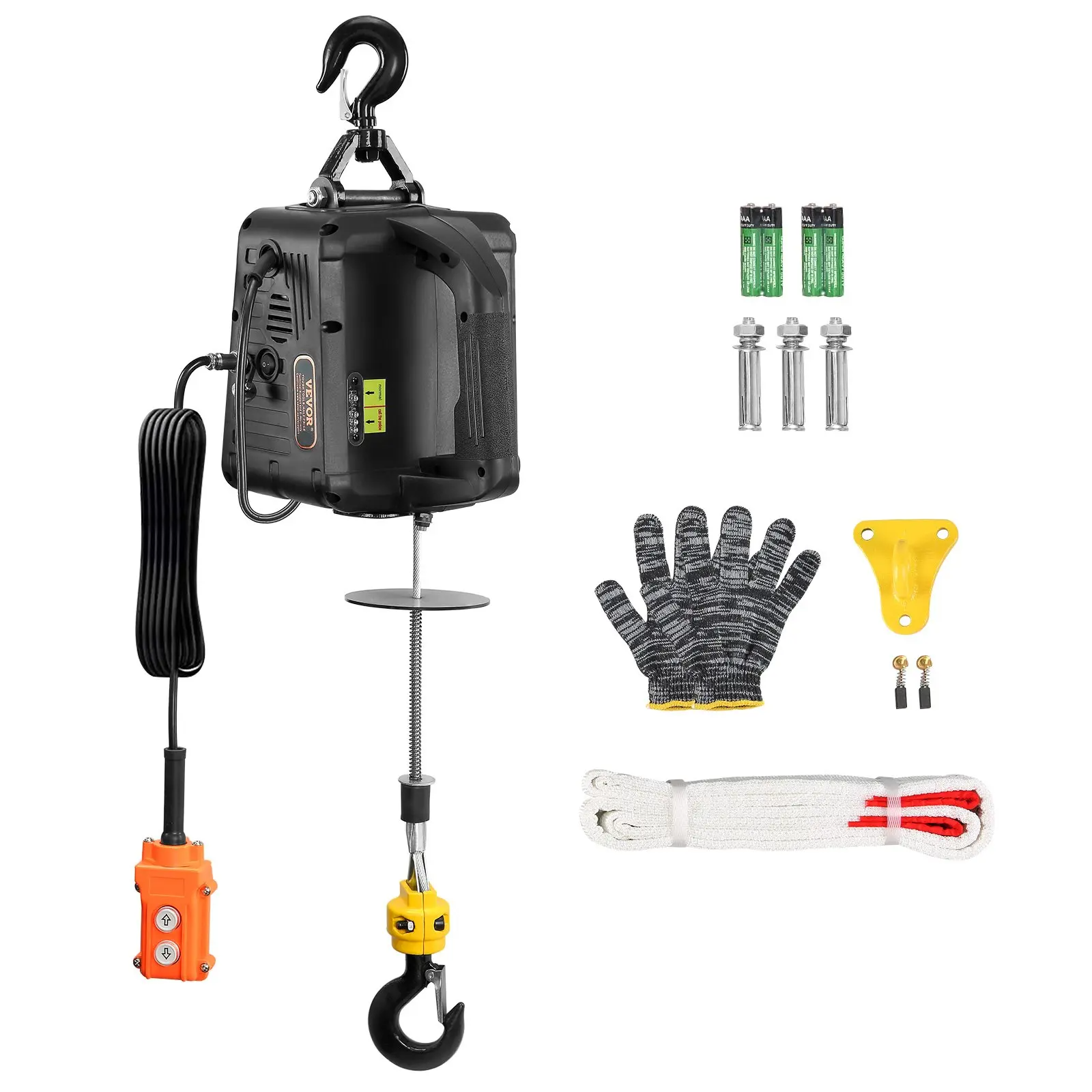 3-in-1 Electric Hoist Winch Tools1100lbs 1500W Portable Power Winch Crane110V/120V22.9 ft Lifting Height13 ft/minManual-Wired-Wireless Remote ControlOverload Protection