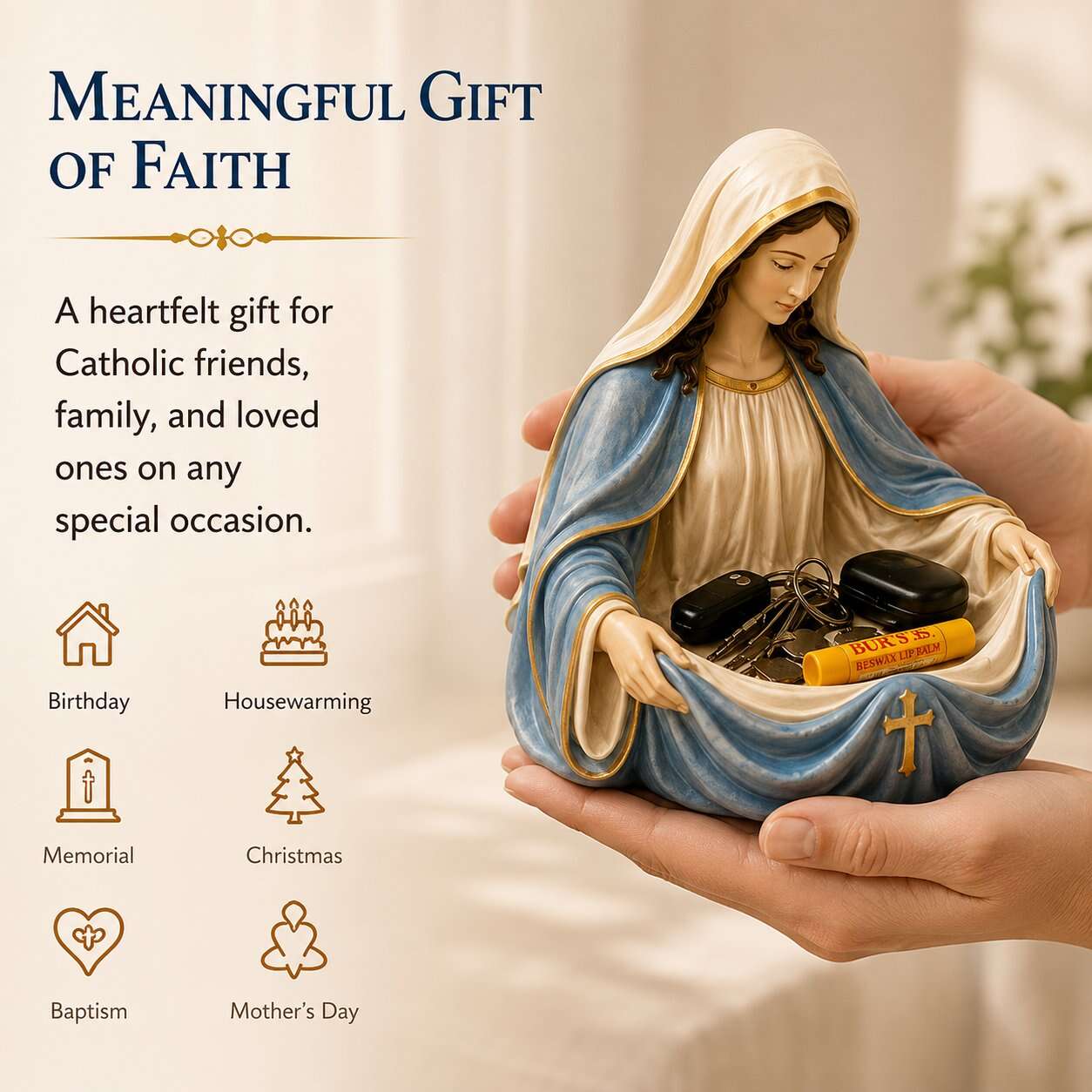 🙏Handmade Virgin Mary Catch-All Bowl
