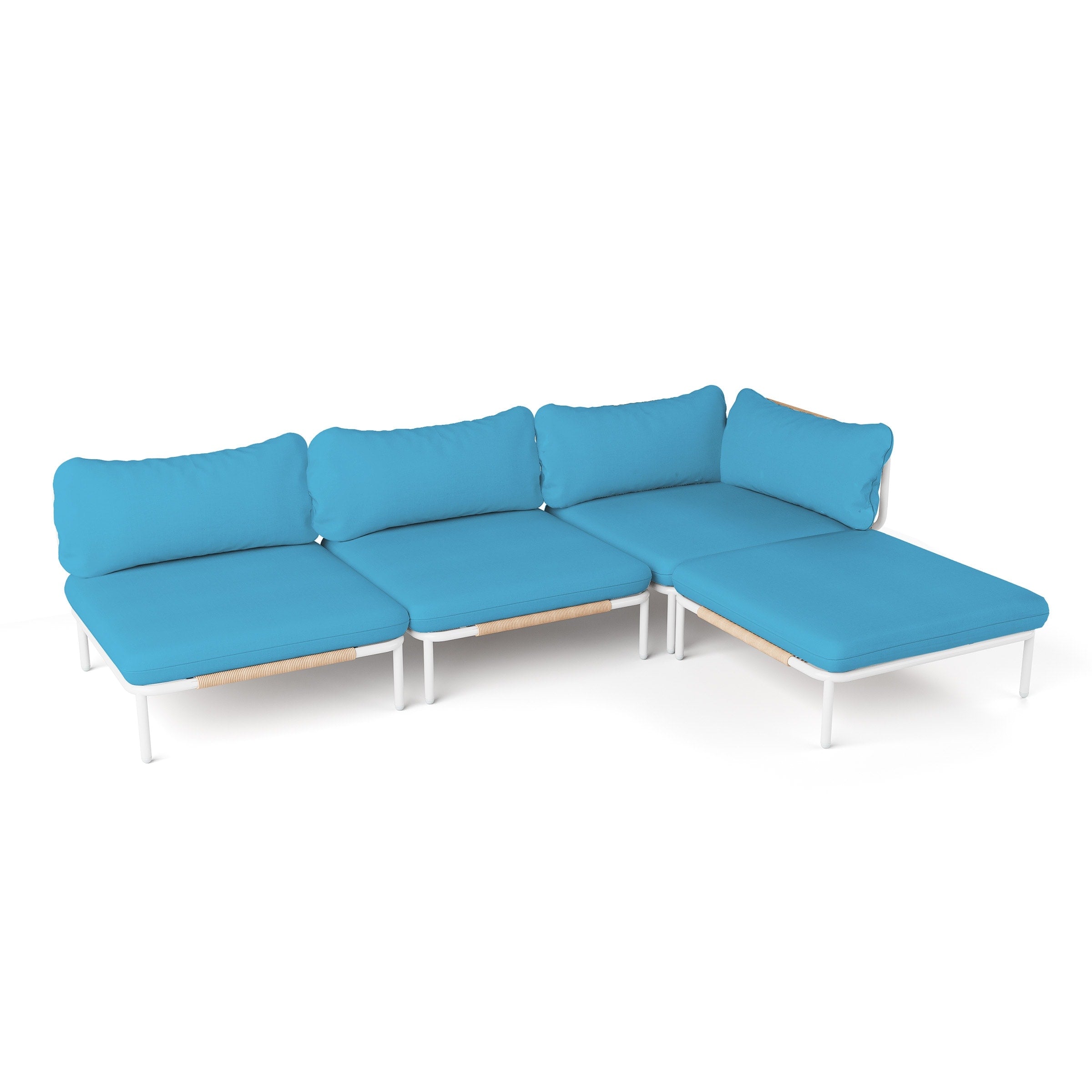 Outdoor Cushioned Sectional Sofa Chat Set Patio Furniture Conversation Set, Free Combination