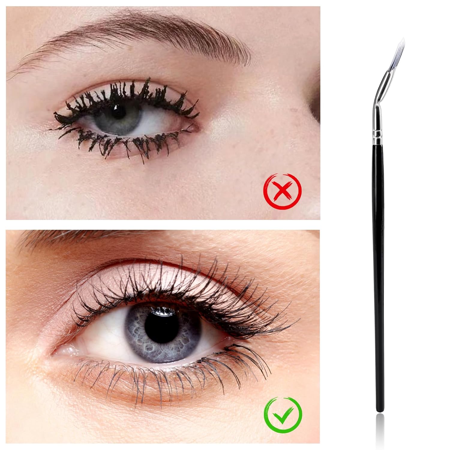 Foldable angled eyelash brus