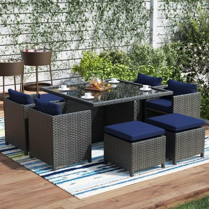 Tripp Square 6 - Person 52.5'' Long Dining Set with Cushions