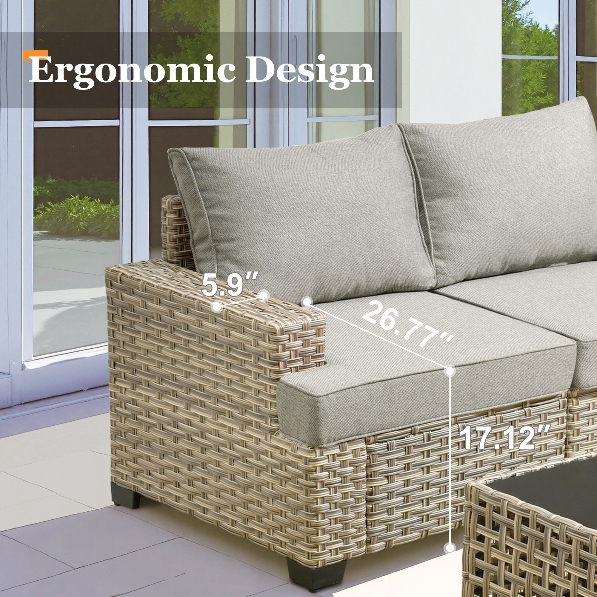 XIZZI 9-piece Outdoor Wicker Patio Furniture Set with Swivel Chairs