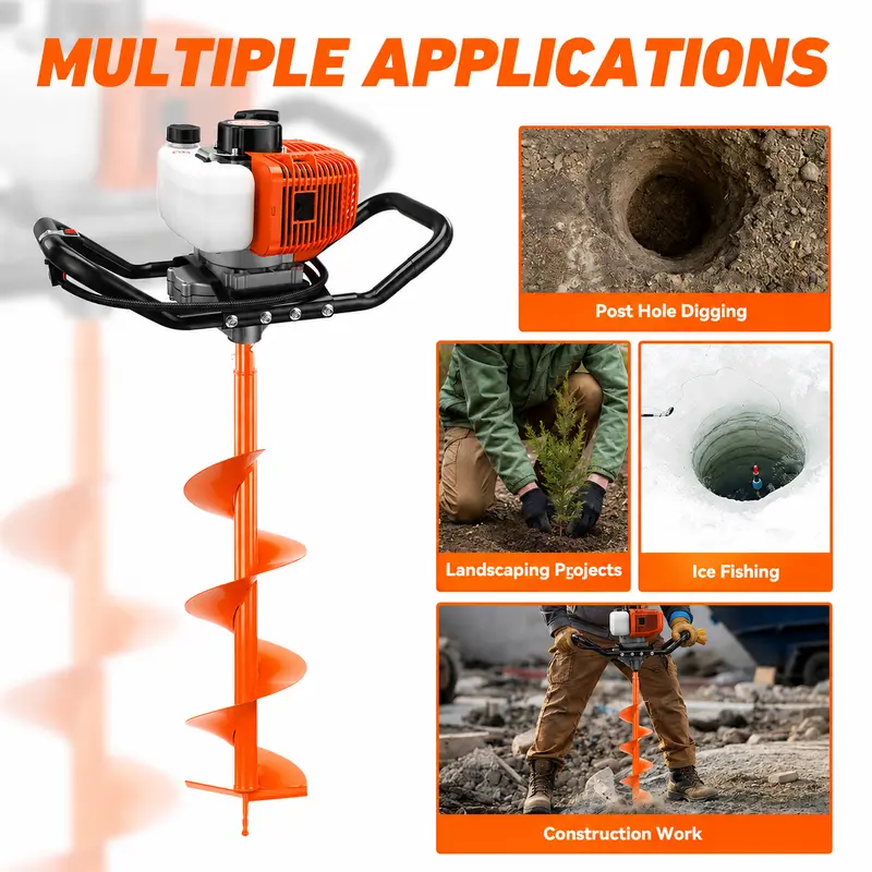 🔥 Special Offer — 72cc Gas-Powered Earth Auger with Drill Bit Options for Fence Posts & Planting 🌱