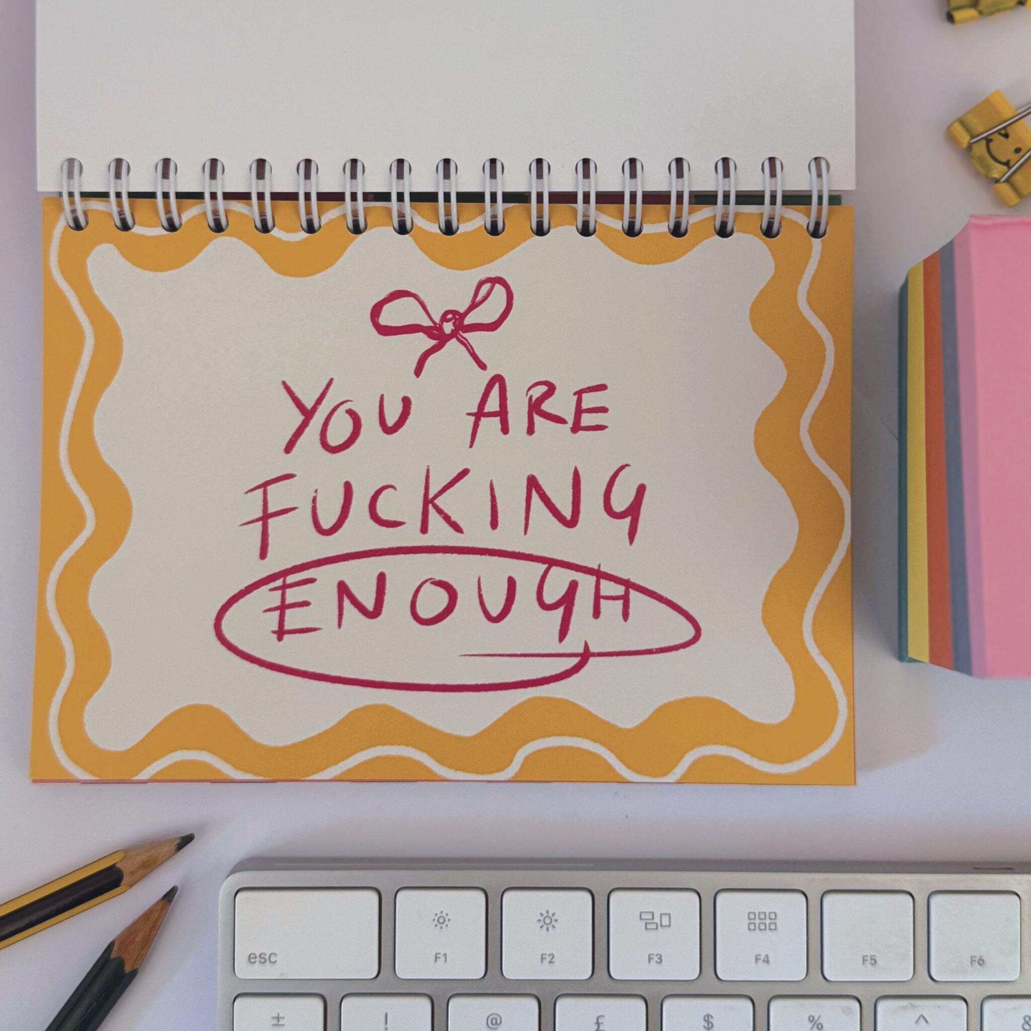 Sweary Affirmation Desk Flip Chart Desk Pad Book | 52 Weeks of Positive F*cking Vibes
