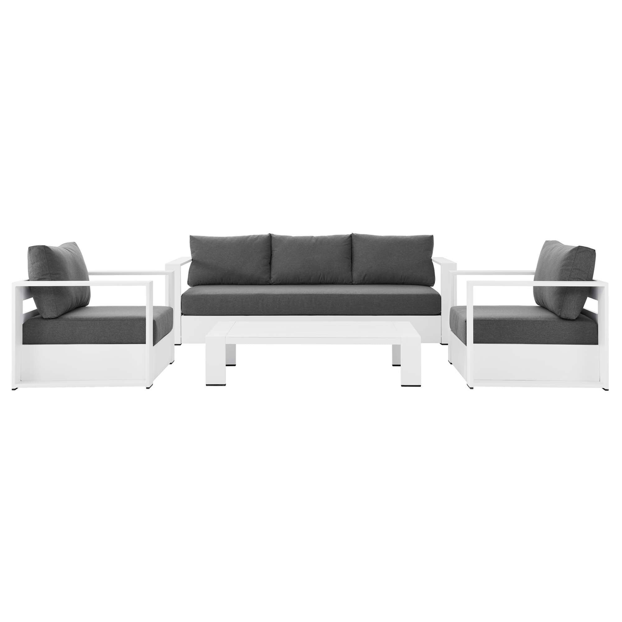 Tahoe Outdoor Aluminum 4-piece Conversation Set with Coffee Table