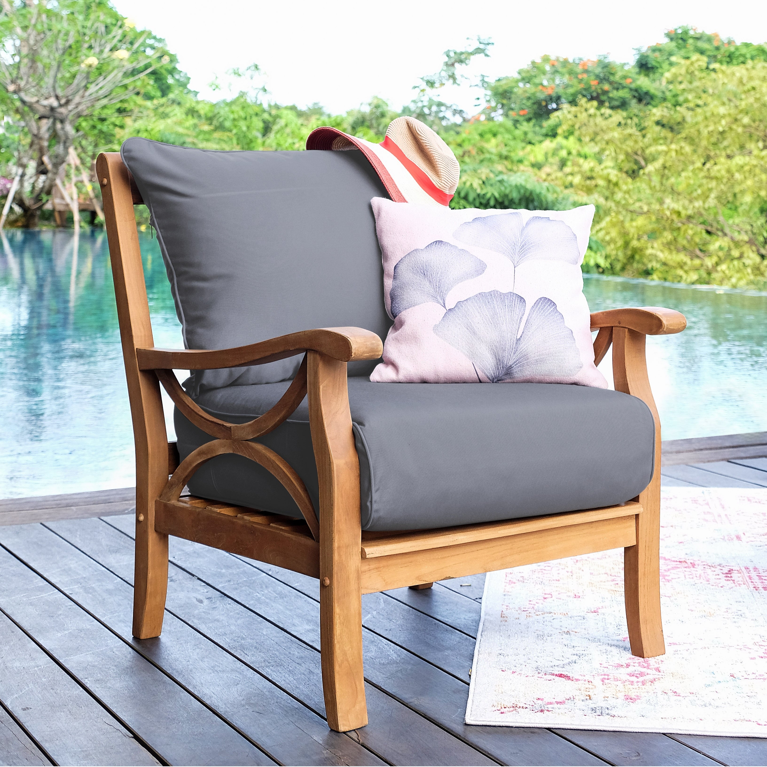 Cambridge Casual Lowell 5-piece Teak Wood Outdoor Conversation Set