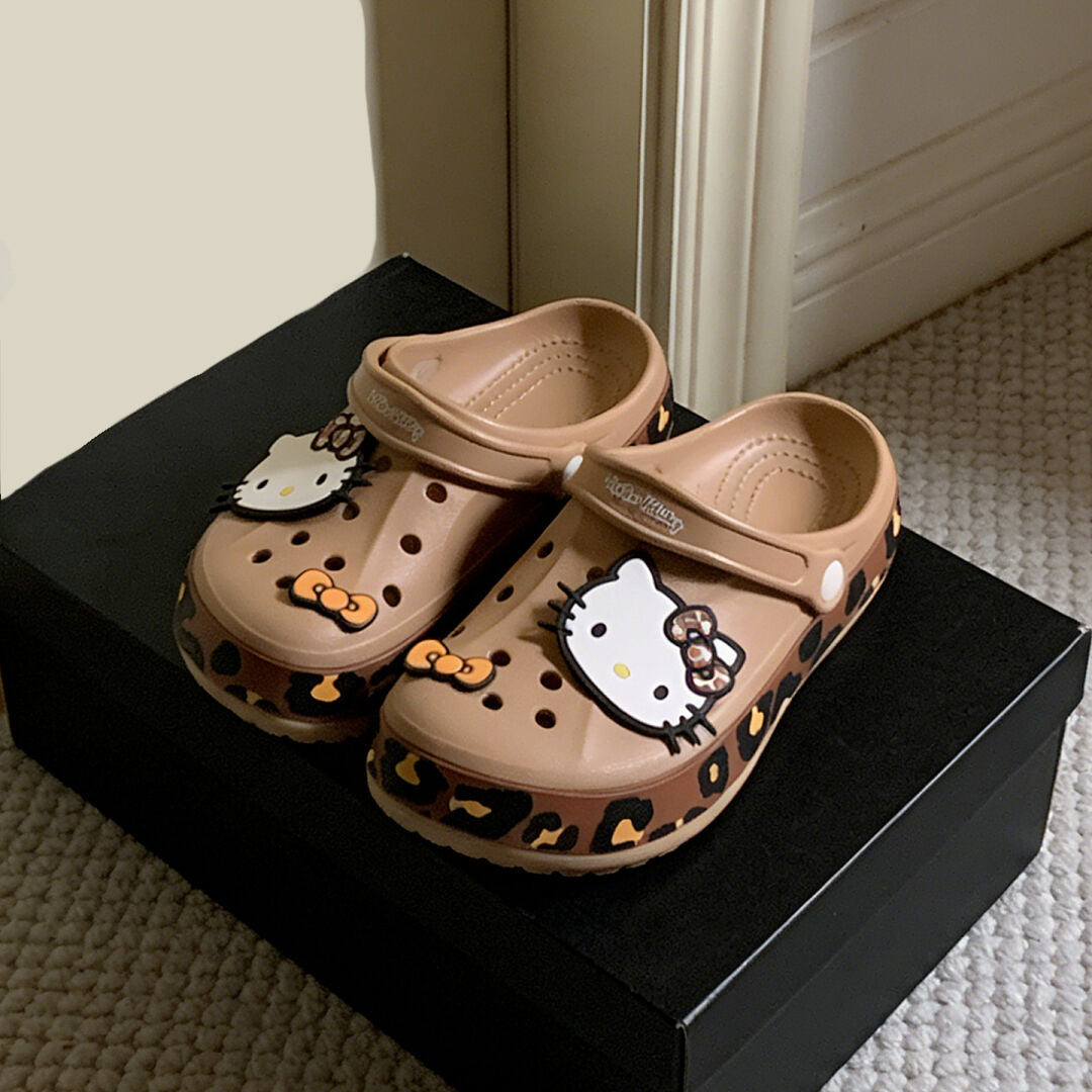 Hello Kitty Leopard-print Clogs Sandal Shoes