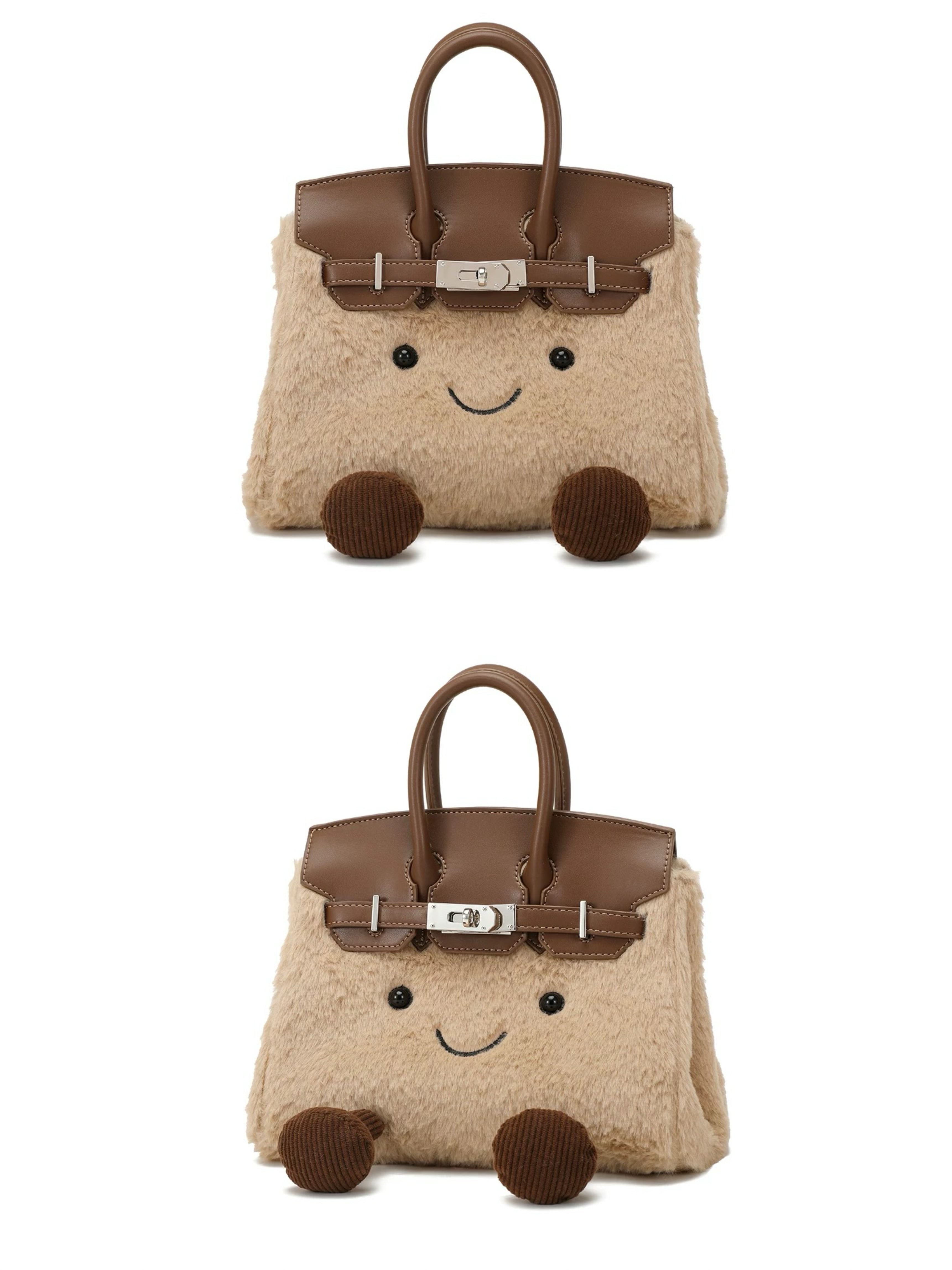 Plush Fluffy Bag Handbags Shoulder Bag Top Handle Satchel Tote Work Bag