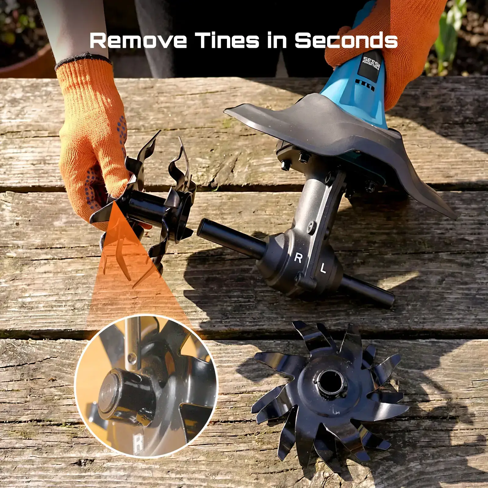 Electric Tiller for Gardening, 360 RPM Rototiller Cordless Cultivator, Total 8000mAh Battery Powered Garden Tiller 4 Pcs Blades for Smooth Tilling, Handheld Tiller for Raised Garden Beds Outdoorfun#SummerVibes