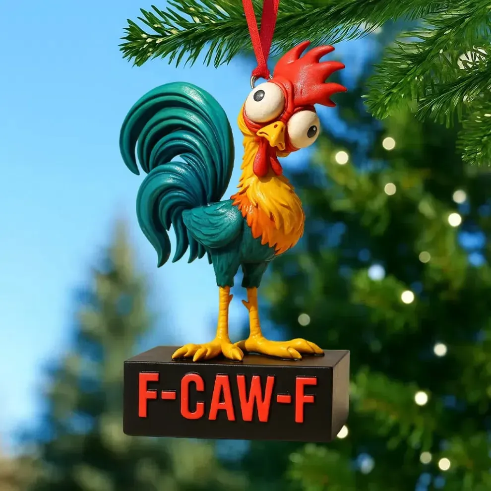 Funny Angry Chicken Christmas Ornaments