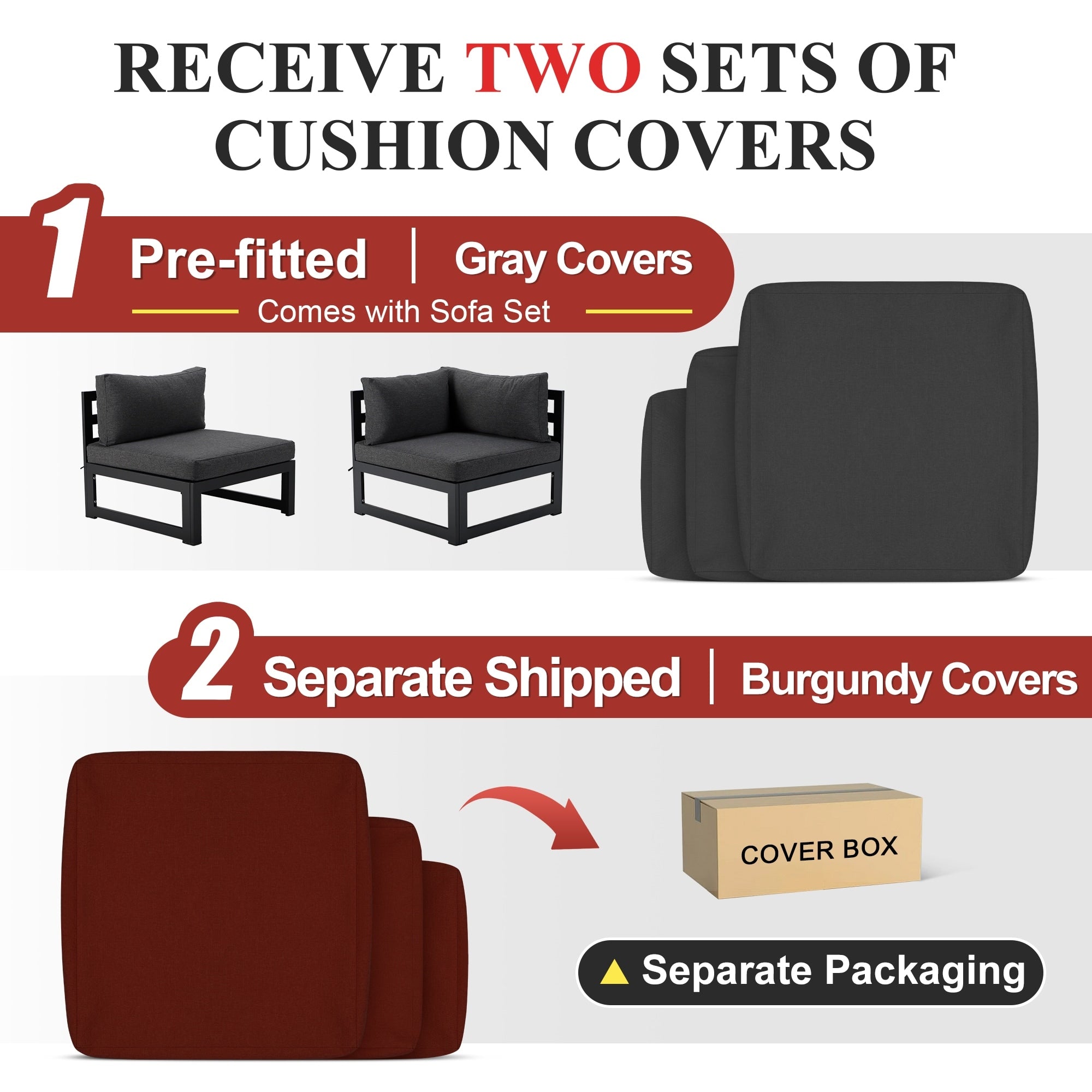 FINCATI Aluminum Outdoor Patio Furniture Conversation Sectional Sofa Set